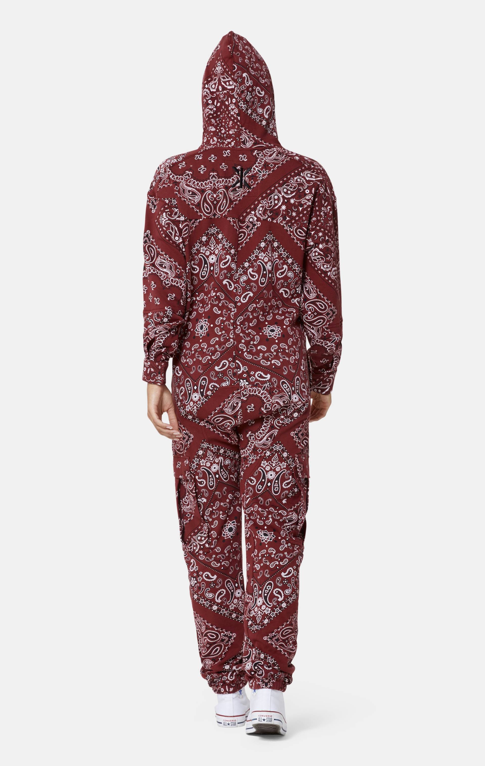 Onepiece Cargo Paisley Jumpsuit Red - 16