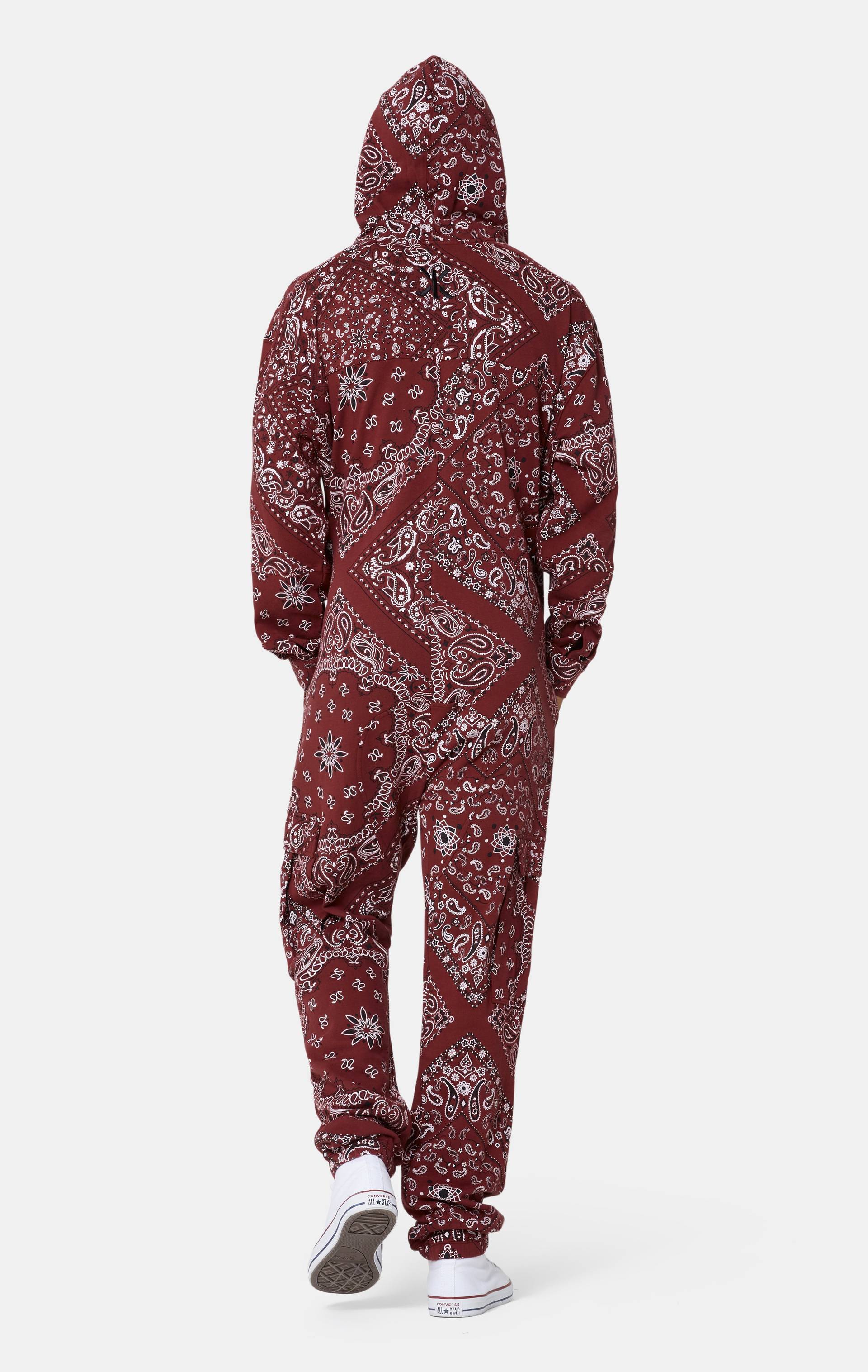 Onepiece Cargo Baggy Paisley Jumpsuit Red - 5