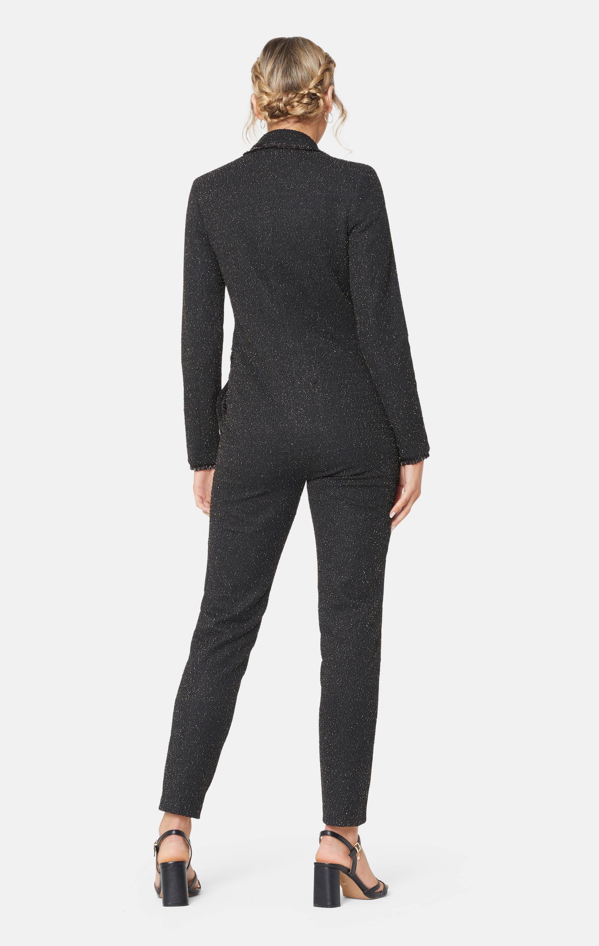 Onepiece Tweed Blazer Fitted Jumpsuit Black - 4