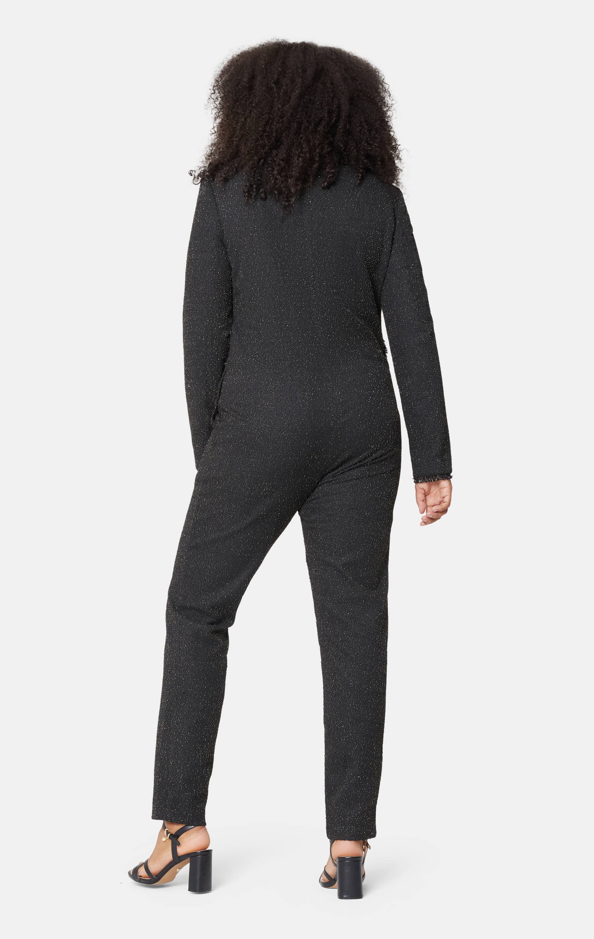 Onepiece Tweed Blazer Fitted Jumpsuit Black - 8