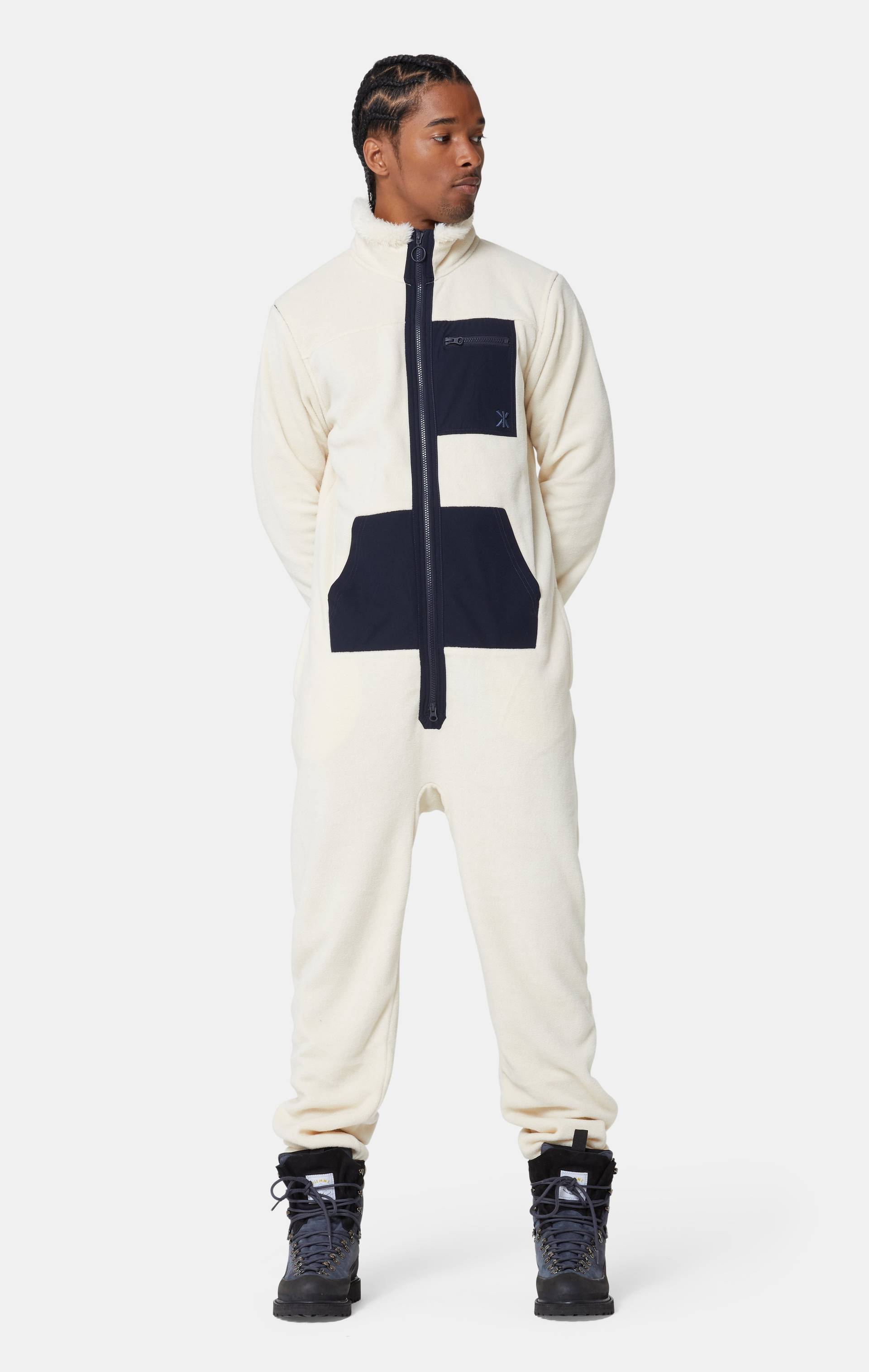 Onepiece Gilet Fleece Jumpsuit Off white - 5