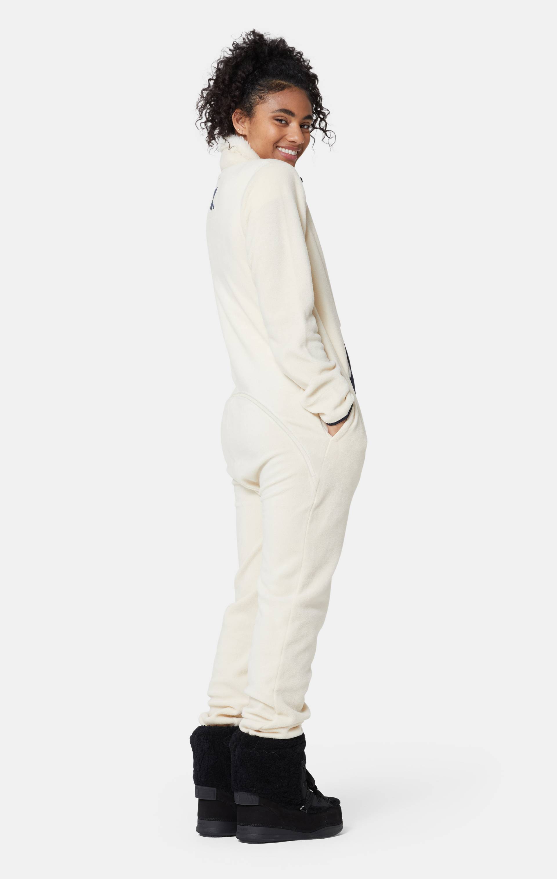 Onepiece Gilet Fleece Jumpsuit Off white - 16