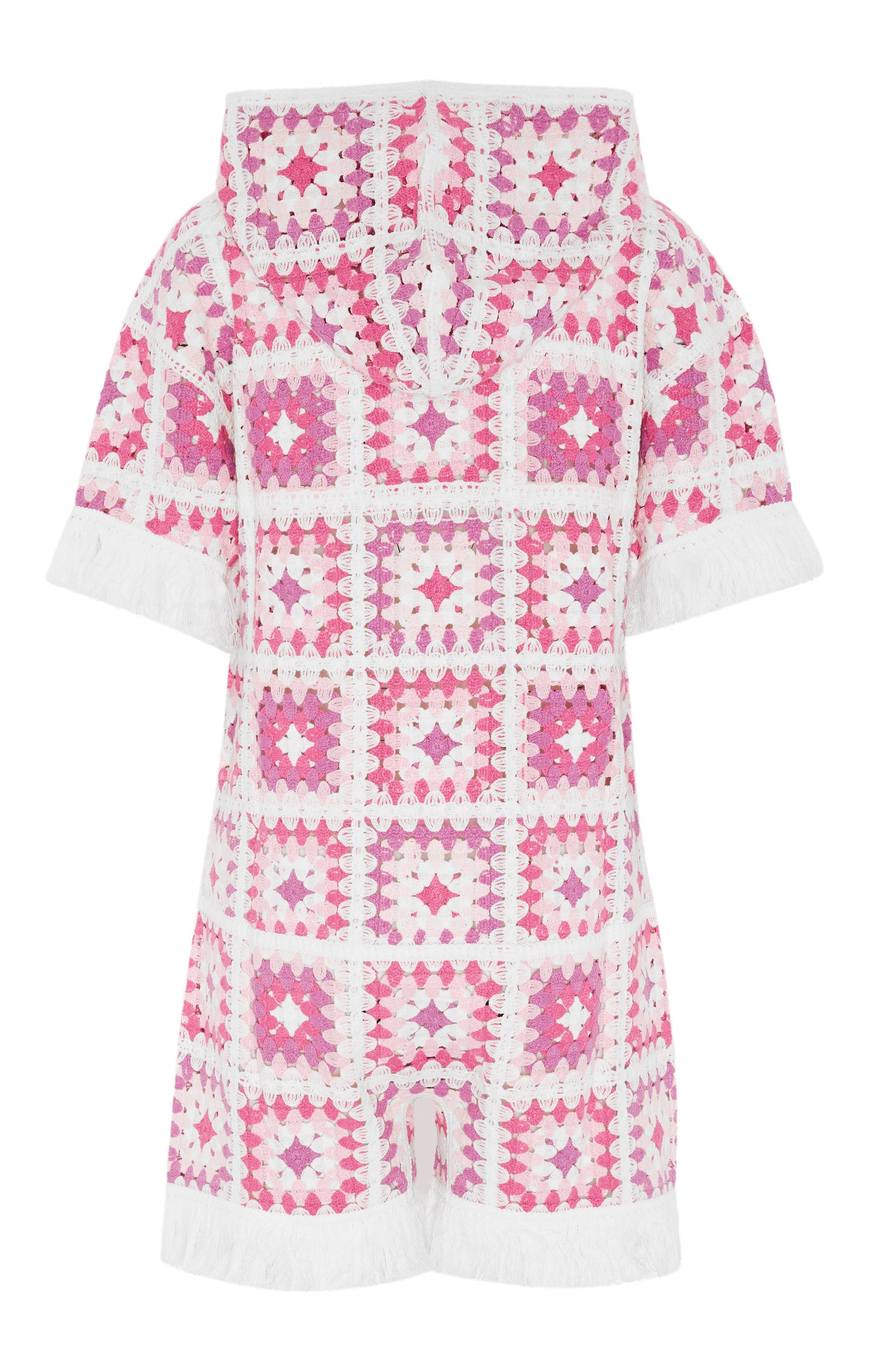 Crochet Short Jumpsuit Pink