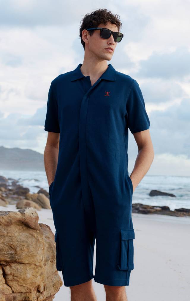 Onepiece Polo Short Jumpsuit Navy - 6