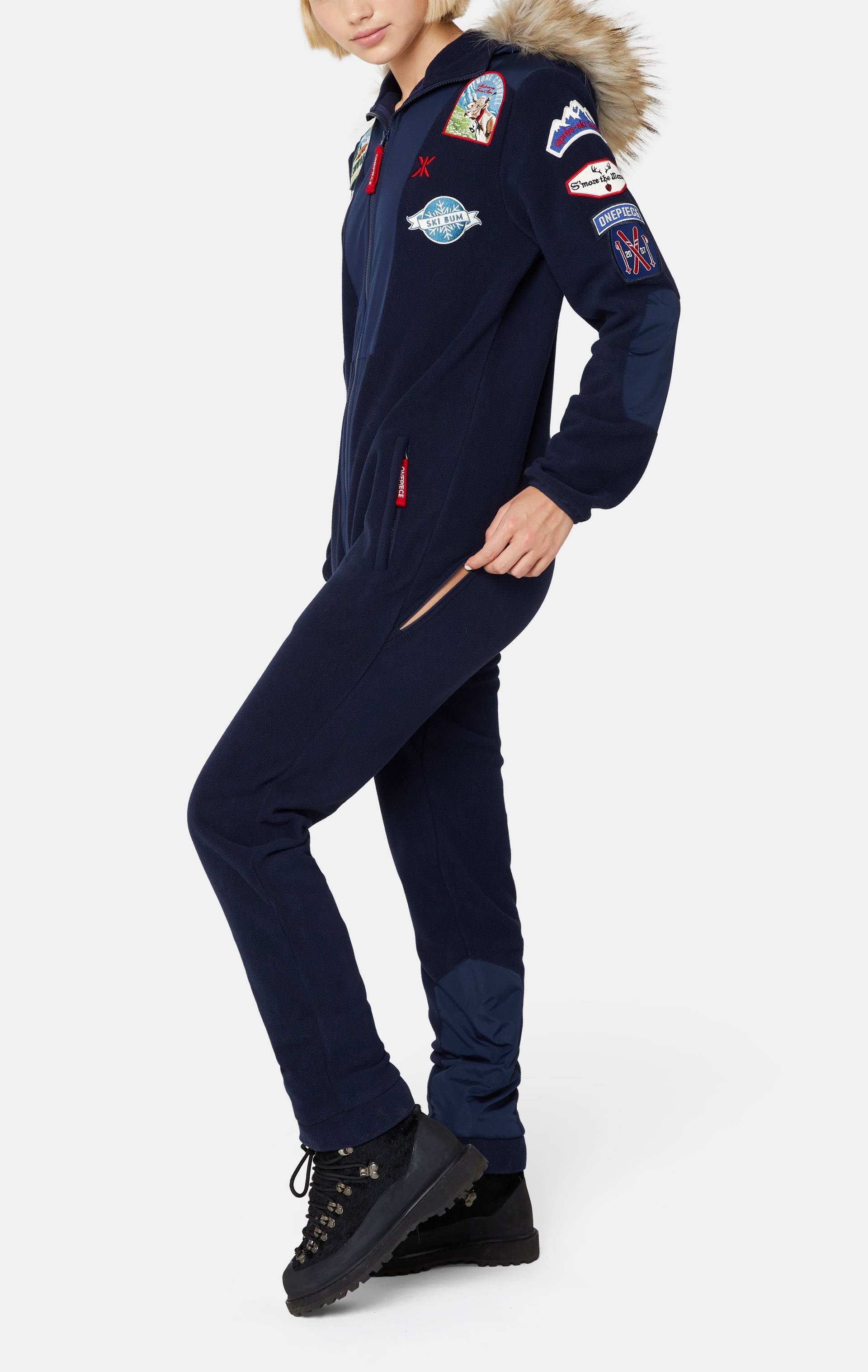 Onepiece Mountain Patch Jumpsuit Navy - 12