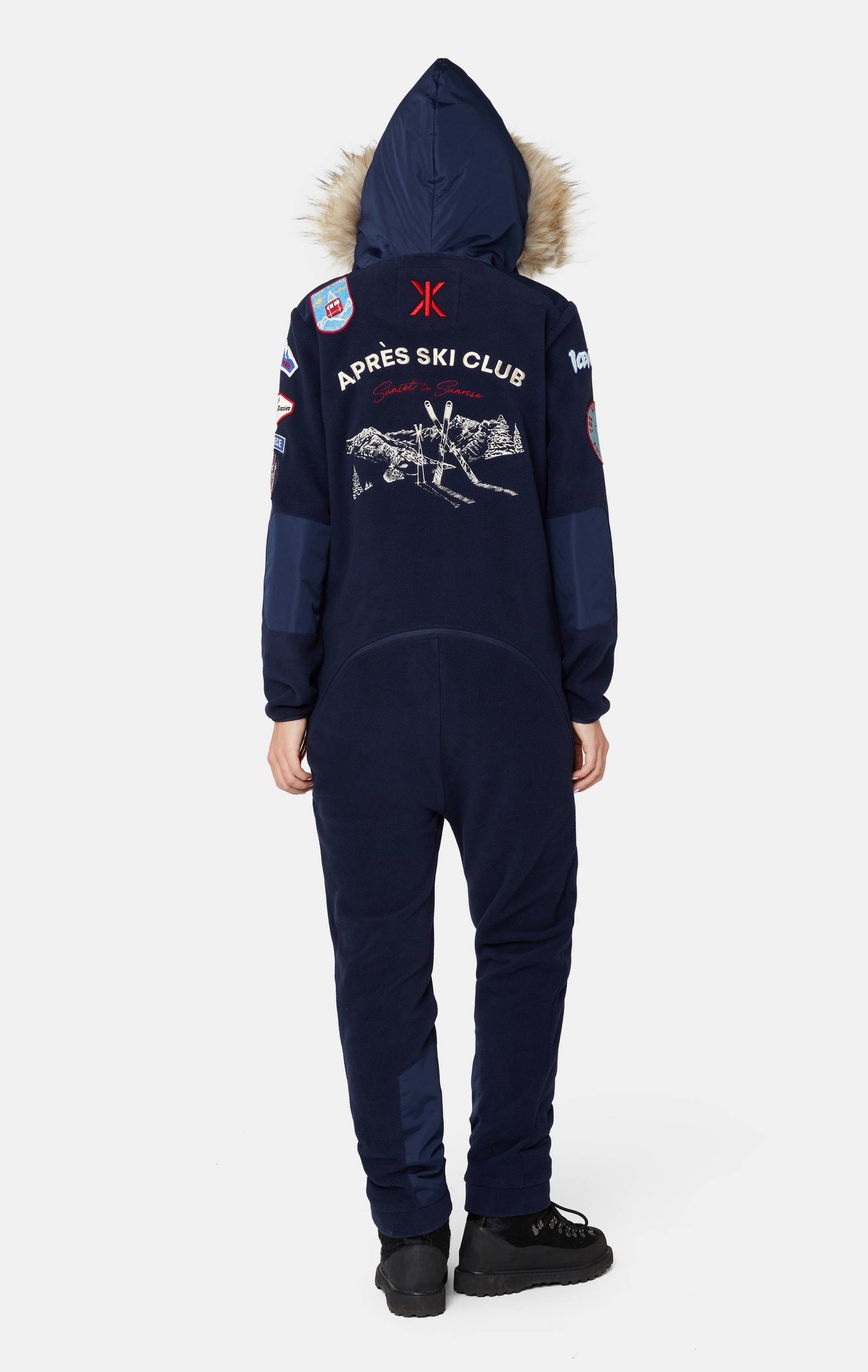 Onepiece Mountain Patch Jumpsuit Navy - 11