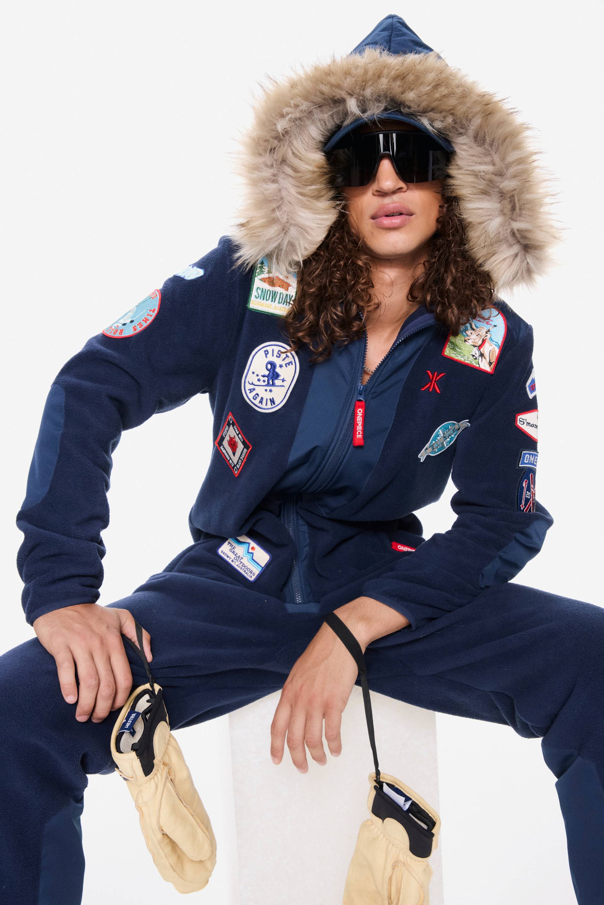 Onepiece Mountain Patch Jumpsuit Navy - 7