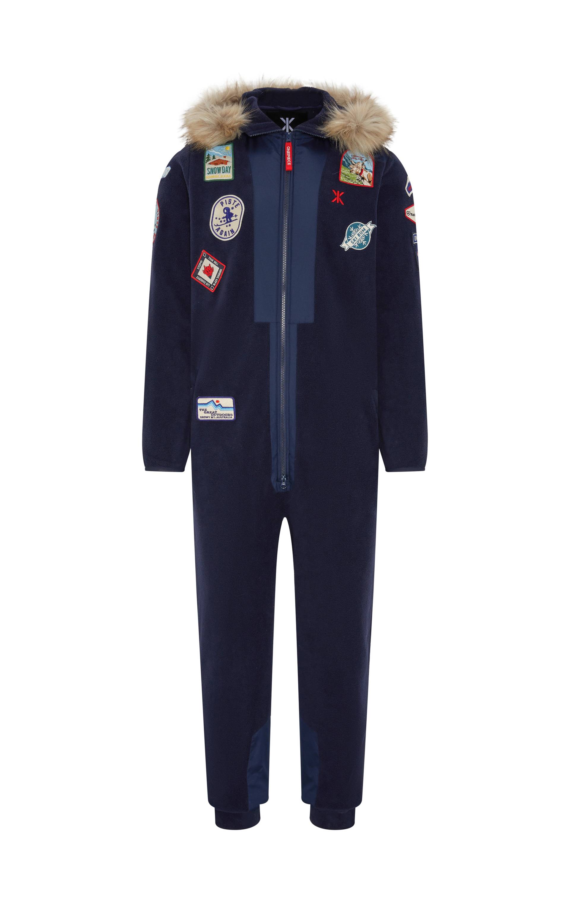 Onepiece Mountain Patch Jumpsuit Navy - 1