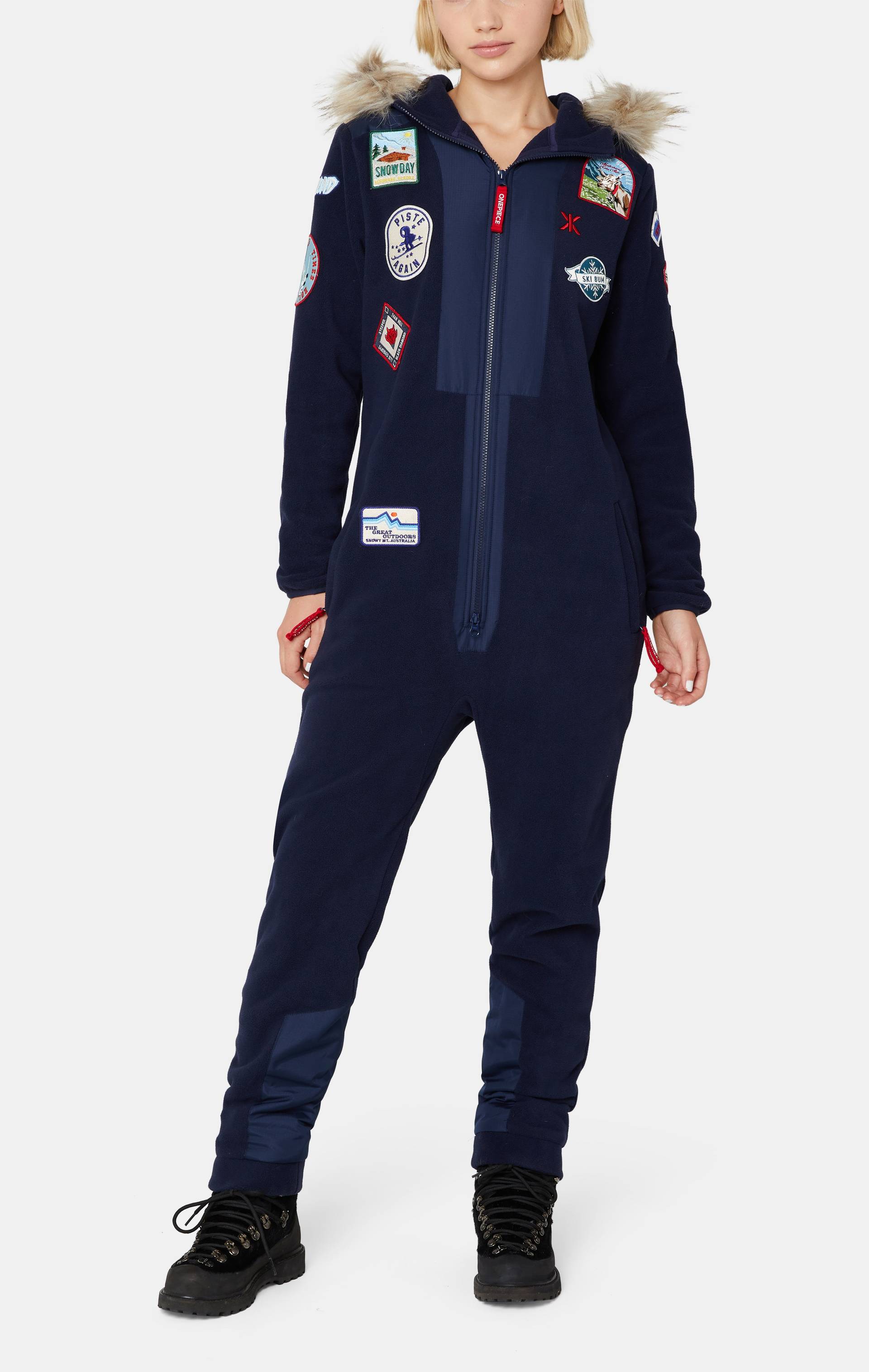 Onepiece Mountain Patch Jumpsuit Navy - 10