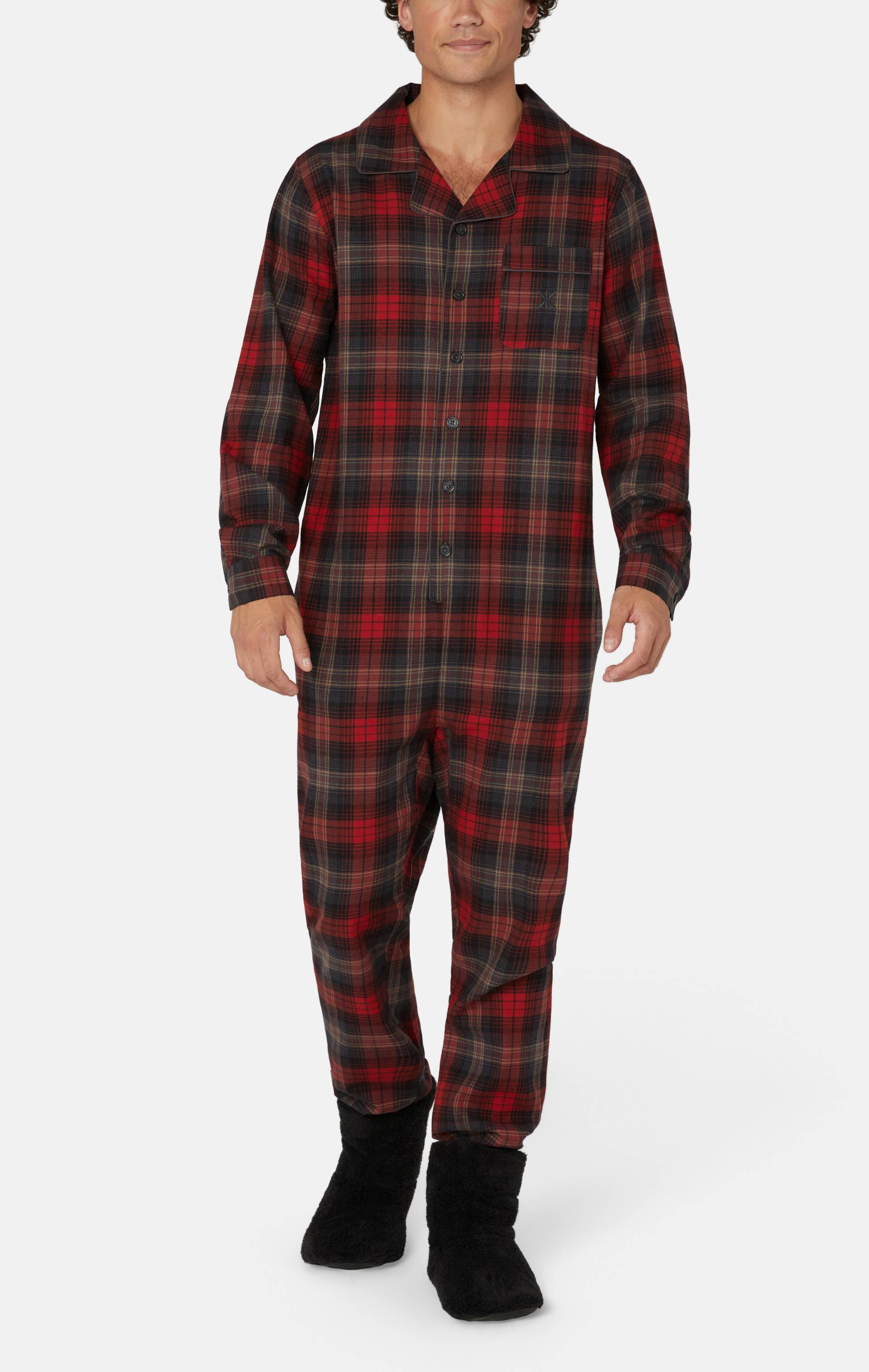 Onepiece The Checked Pyjamas Jumpsuit Red - 2