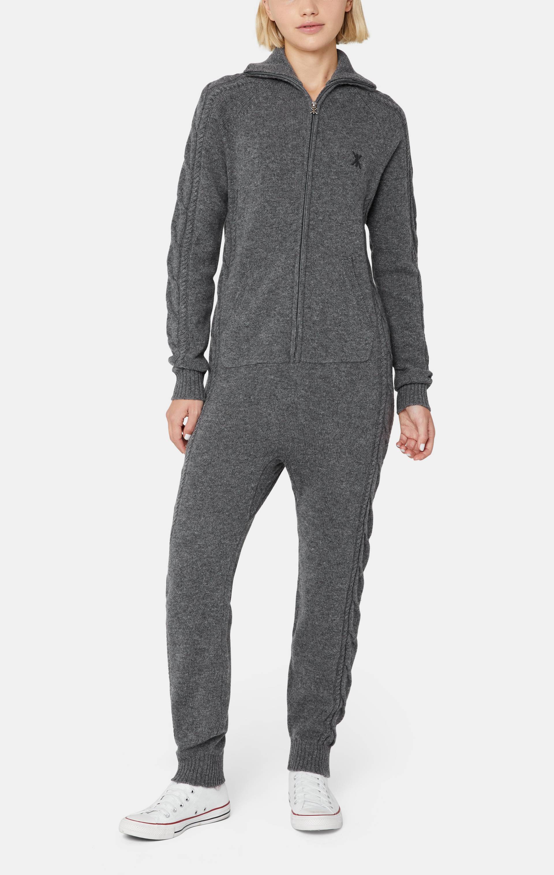 Onepiece The Cashmere Cable Jumpsuit Grey Melange - 7