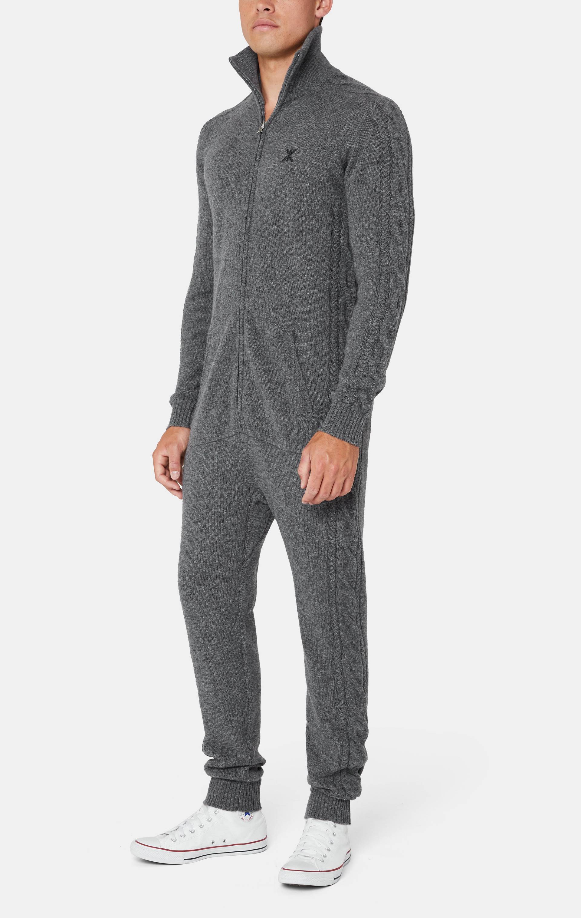 Onepiece The Cashmere Cable Jumpsuit Grey Melange - 4