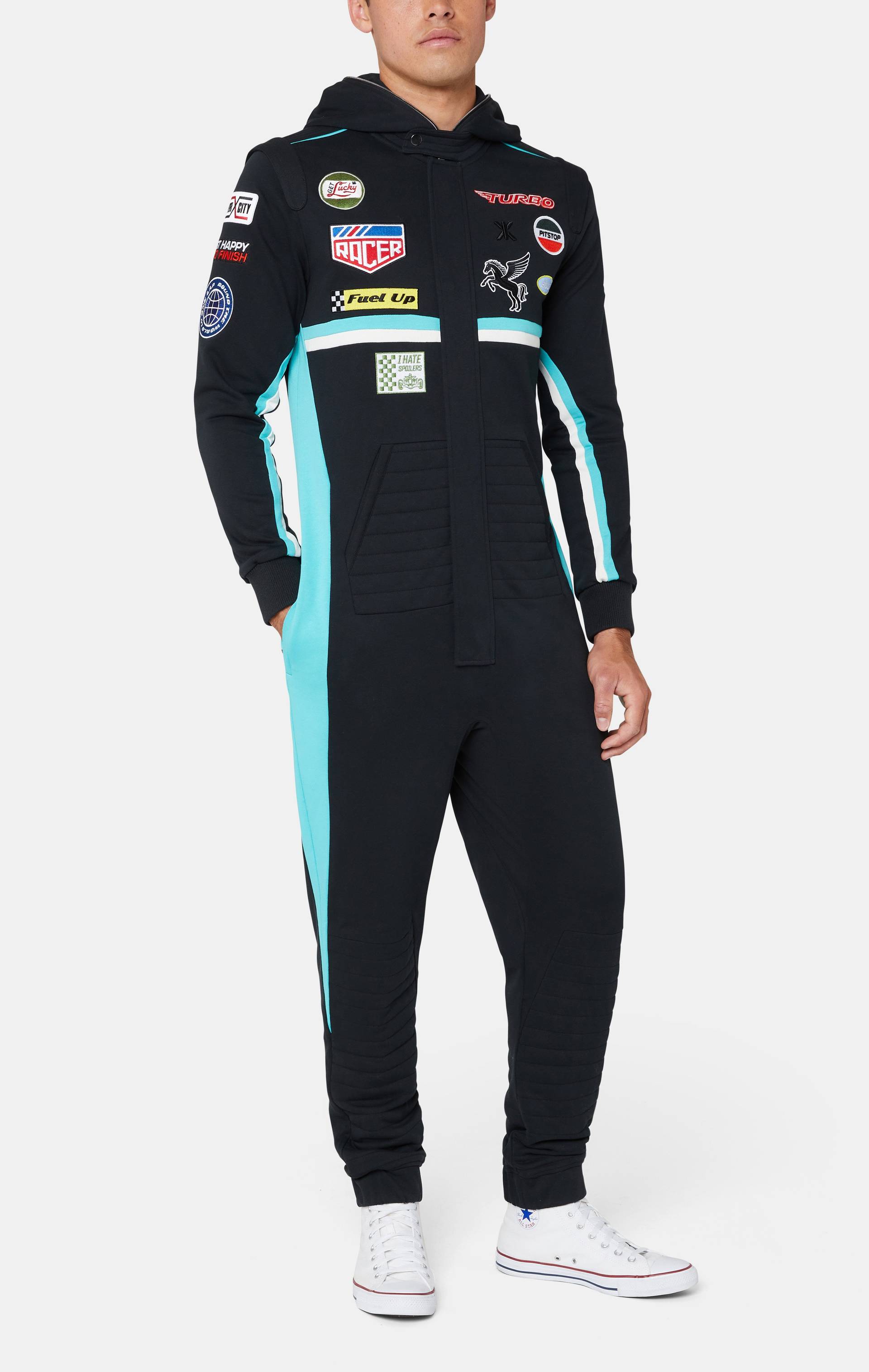 Onepiece Racesuit Jumpsuit Black - 4