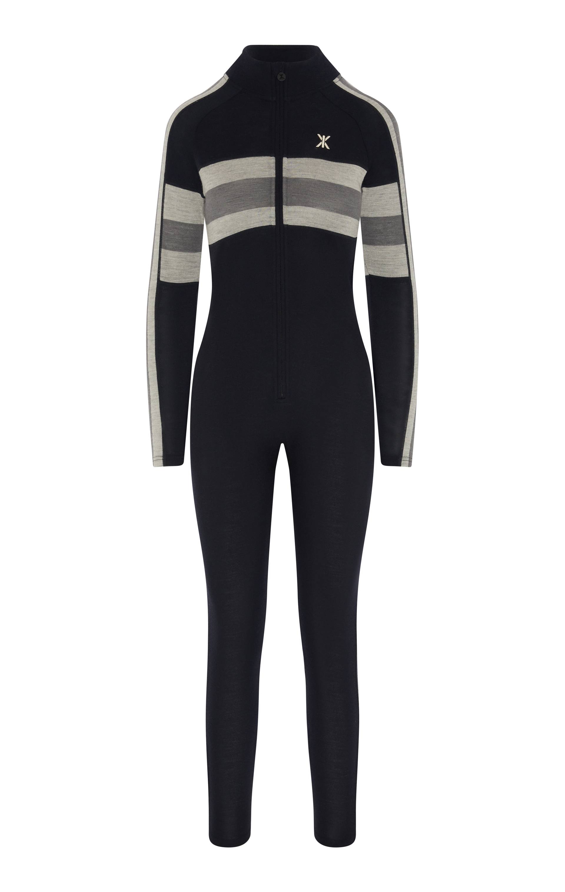 Onepiece Baselayer Fitted Jumpsuit Black/White - 1