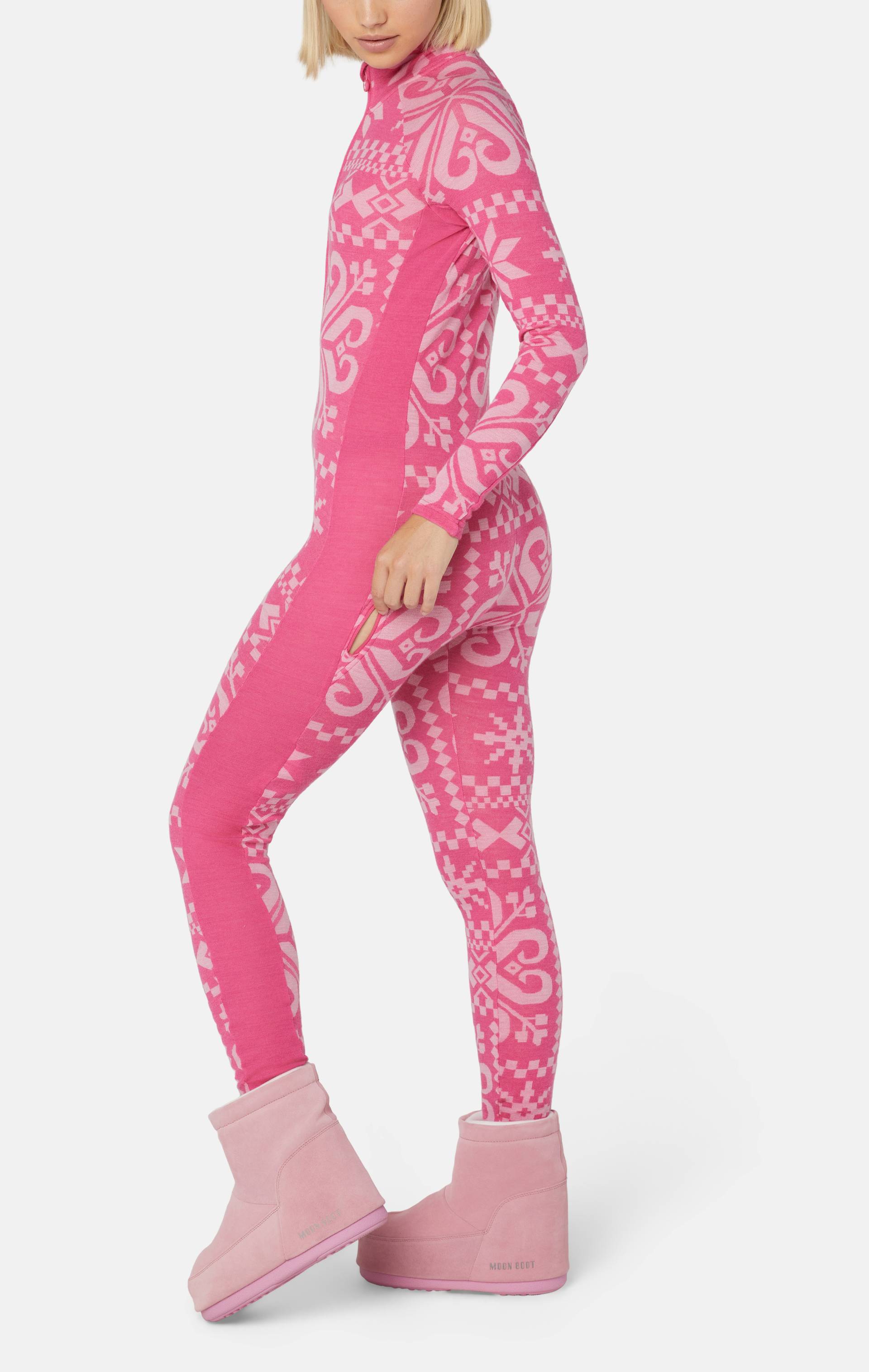 Onepiece Baselayer Fitted Jumpsuit Pink - 6