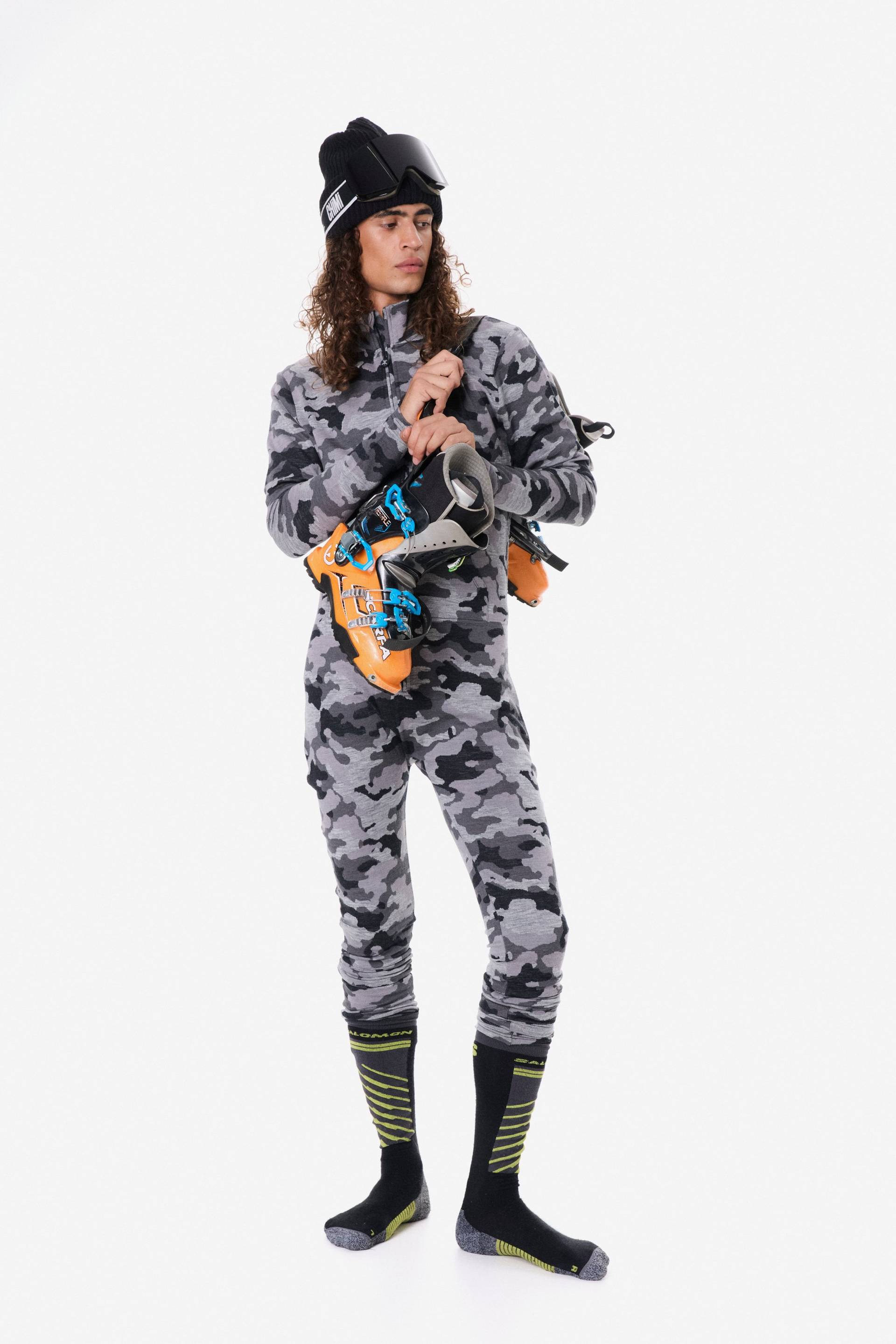 Baselayer Unisex Camo Jumpsuit Grey