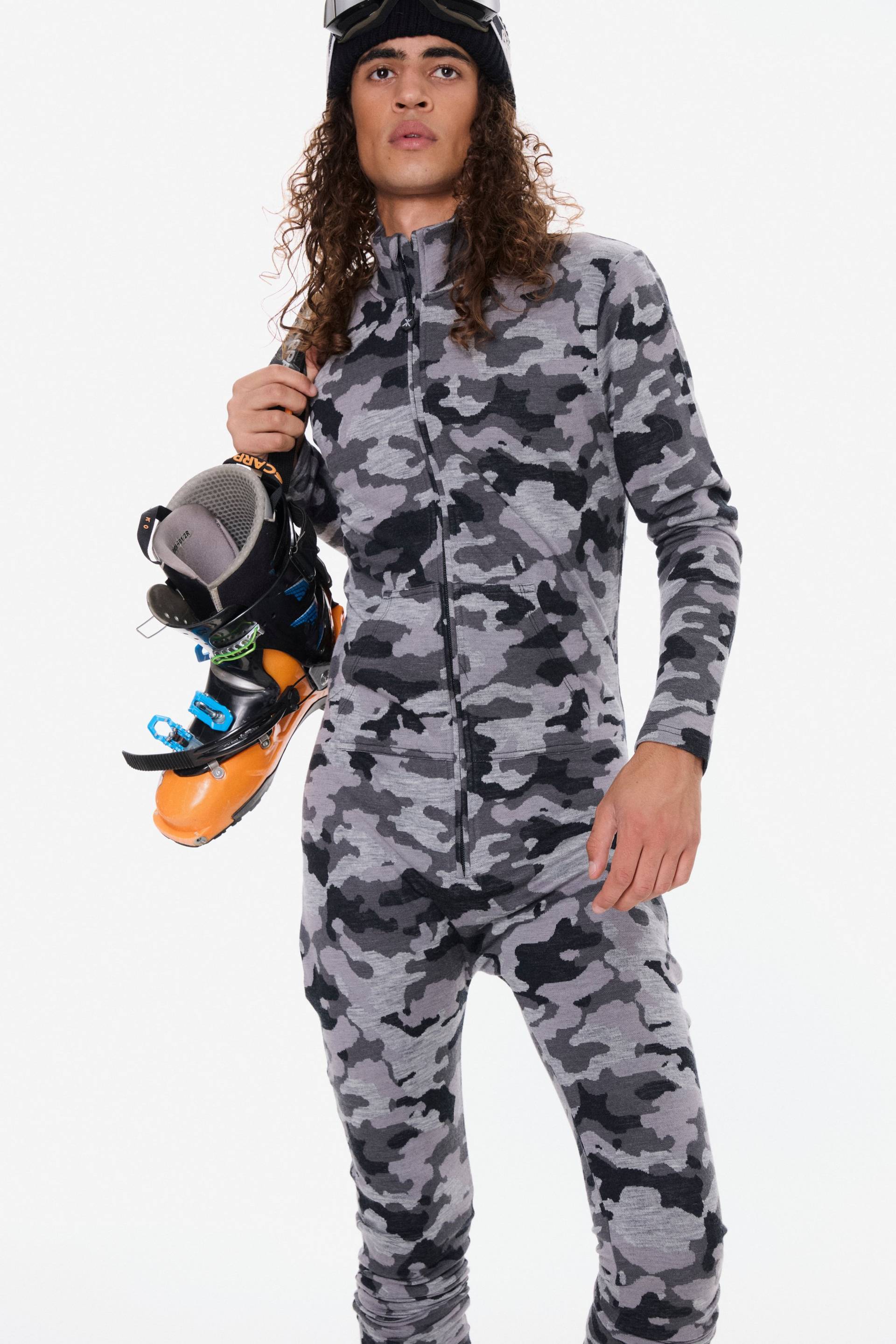 Onepiece Baselayer Unisex Camo Jumpsuit Grey - 5