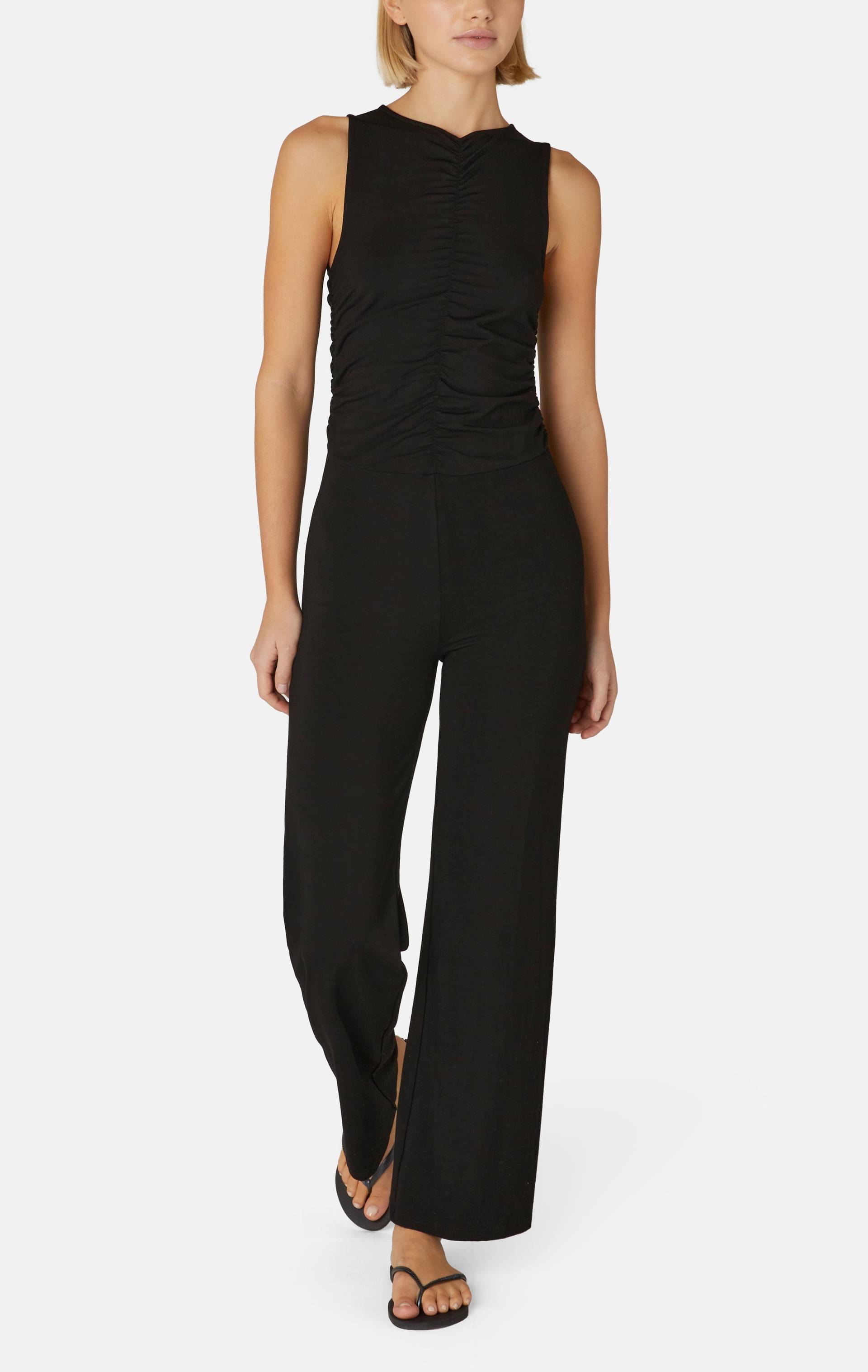 Onepiece Smooth Female Jumpsuit Black - 3