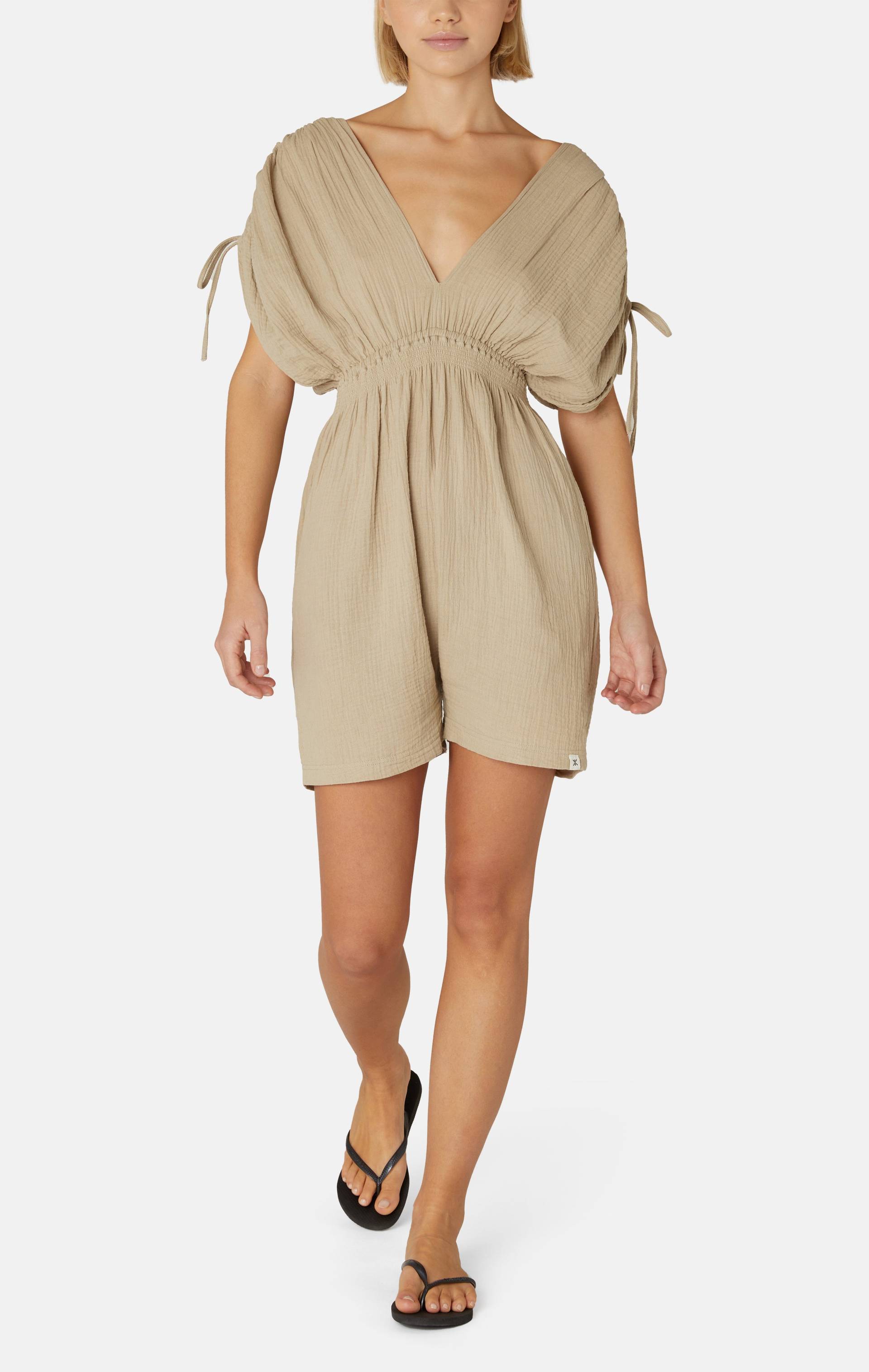 Onepiece Boho Female Jumpsuit Light Beige - 3
