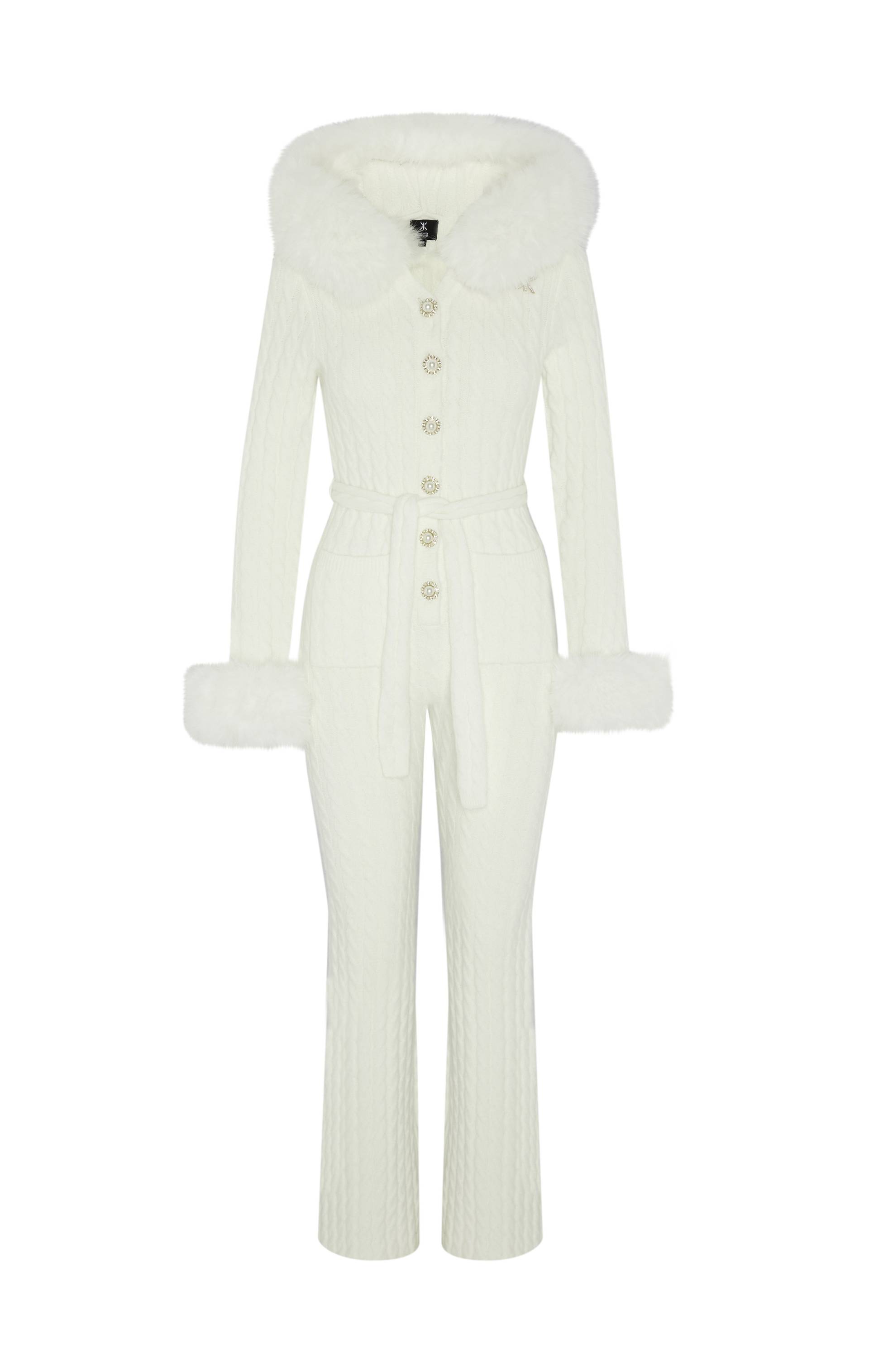 Onepiece Chalet fitted Jumpsuit White - 1