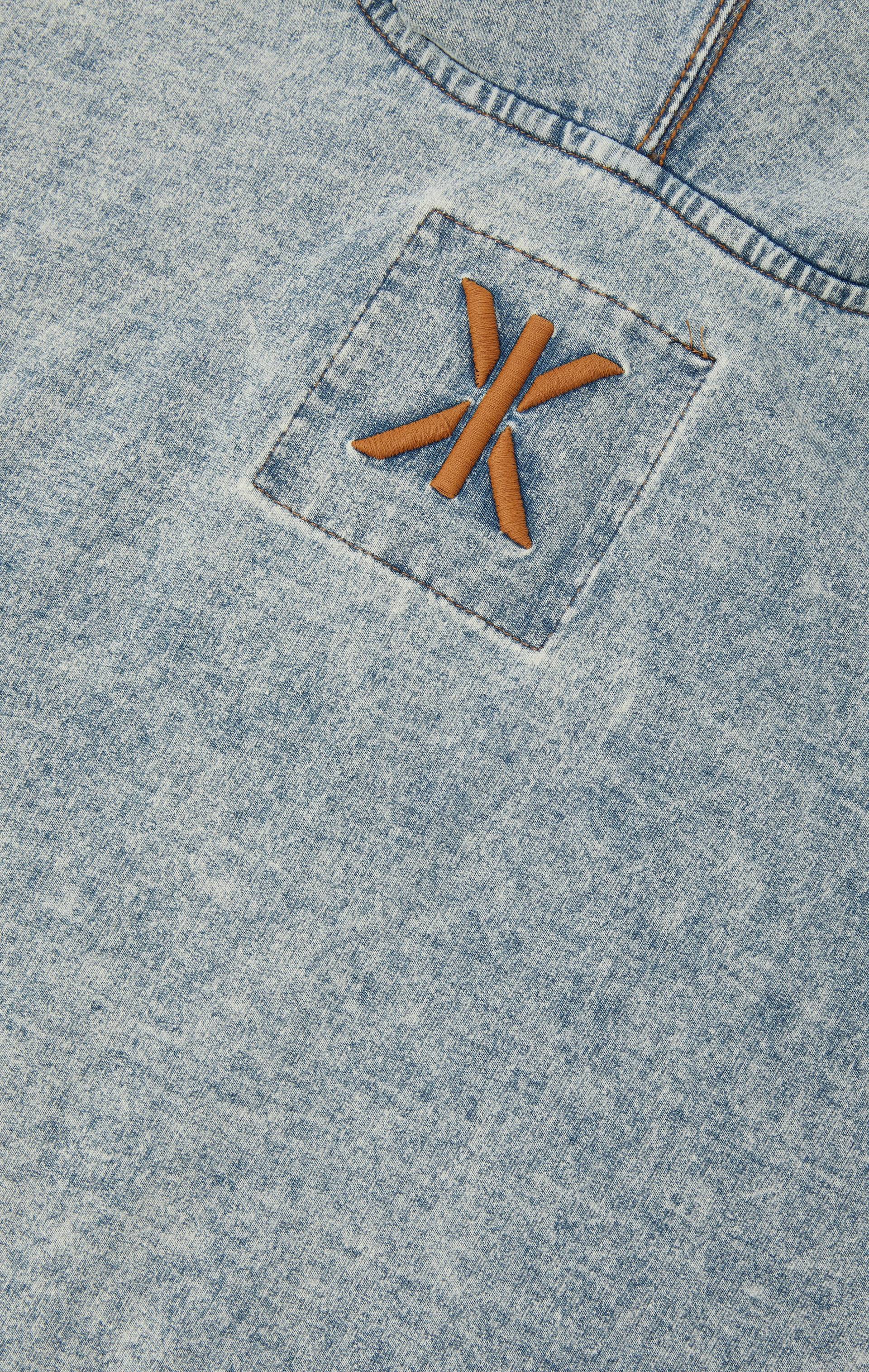 Onepiece Denim Straight Stretch Jumpsuit Blue - 8