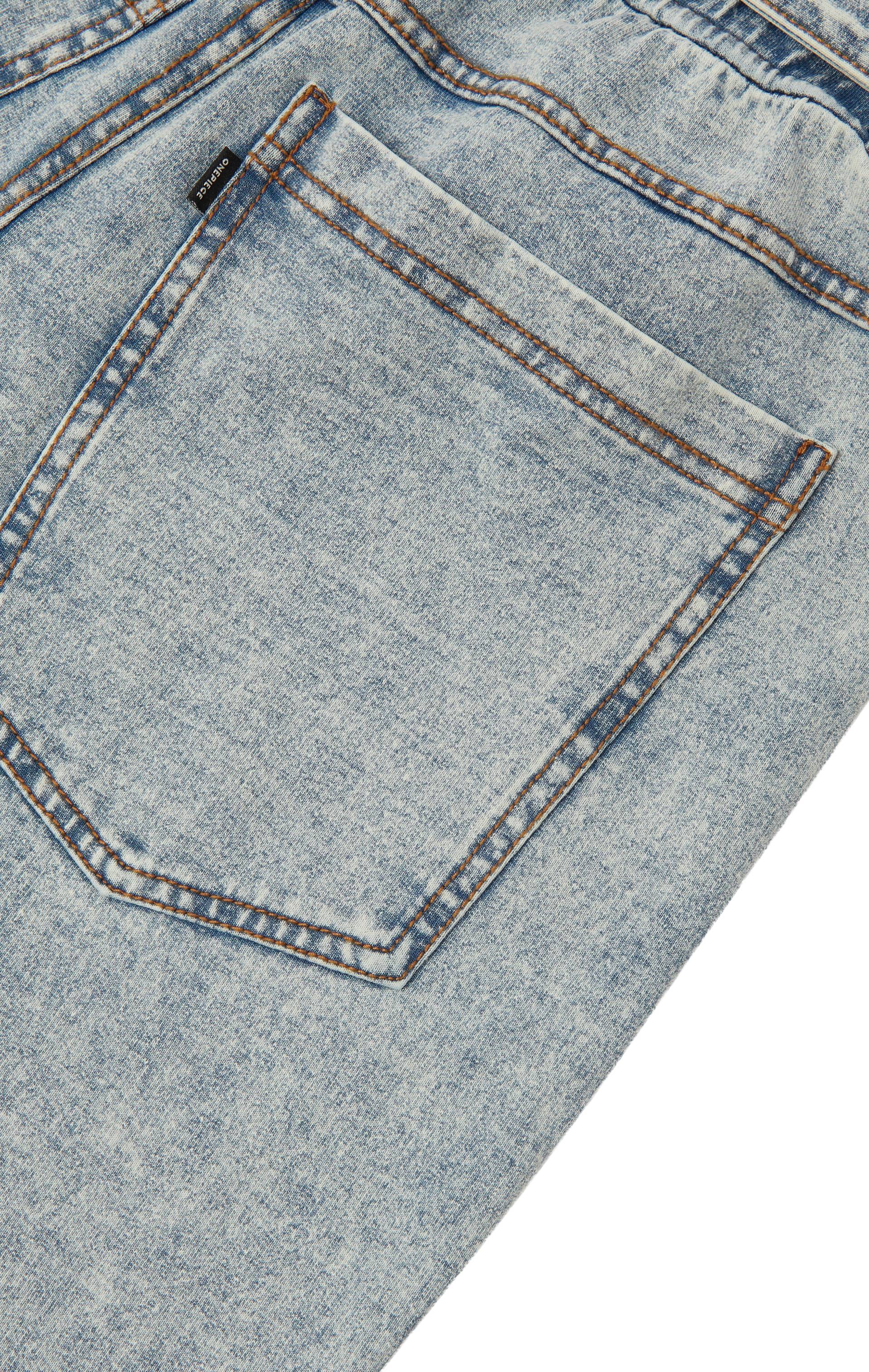 Onepiece Denim Comfort Fitted Jumpsuit Blue - 6