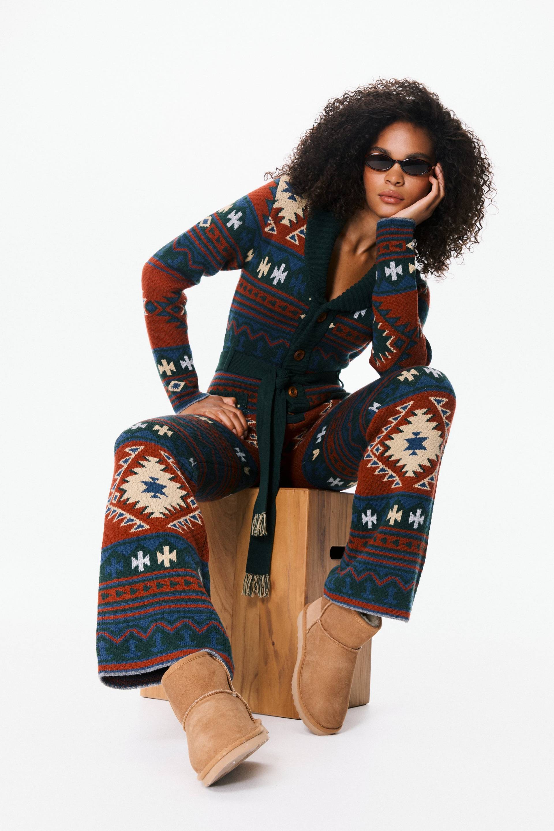 Onepiece Nature Knit Fitted Jumpsuit Multi - 8