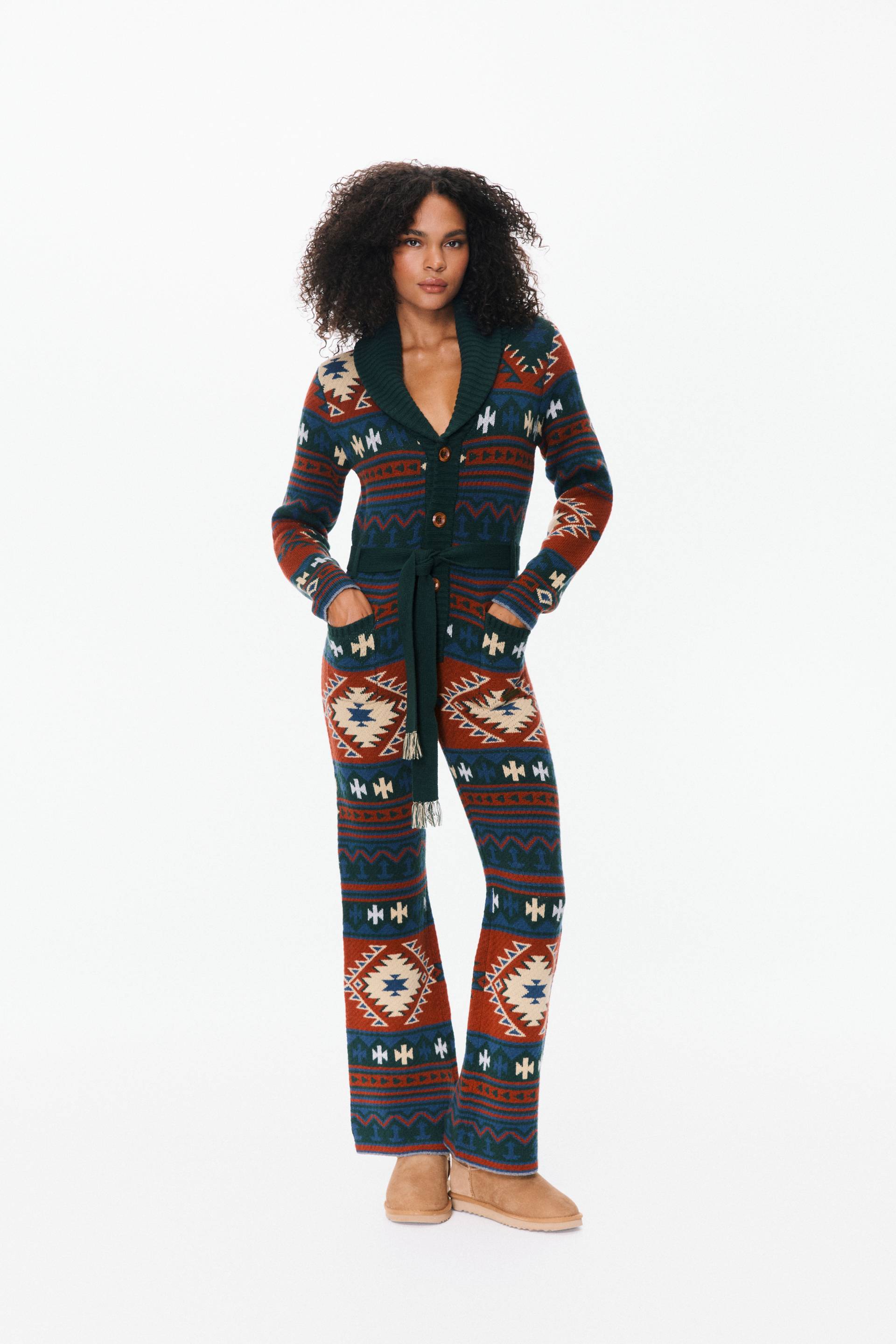 Onepiece Nature Knit Fitted Jumpsuit Multi - 7