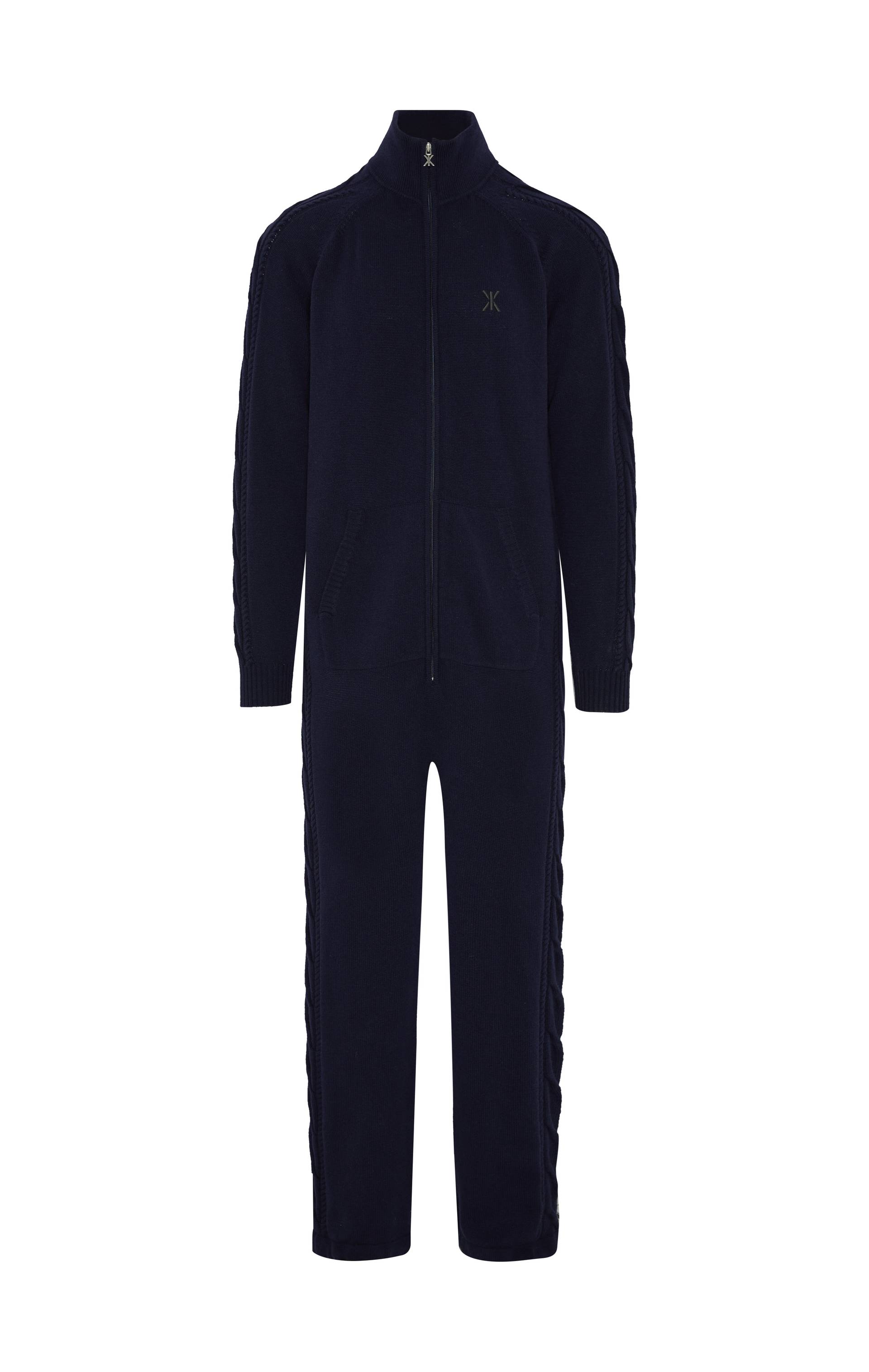 Onepiece Cable Lux Cashmere Jumpsuit Navy - 1