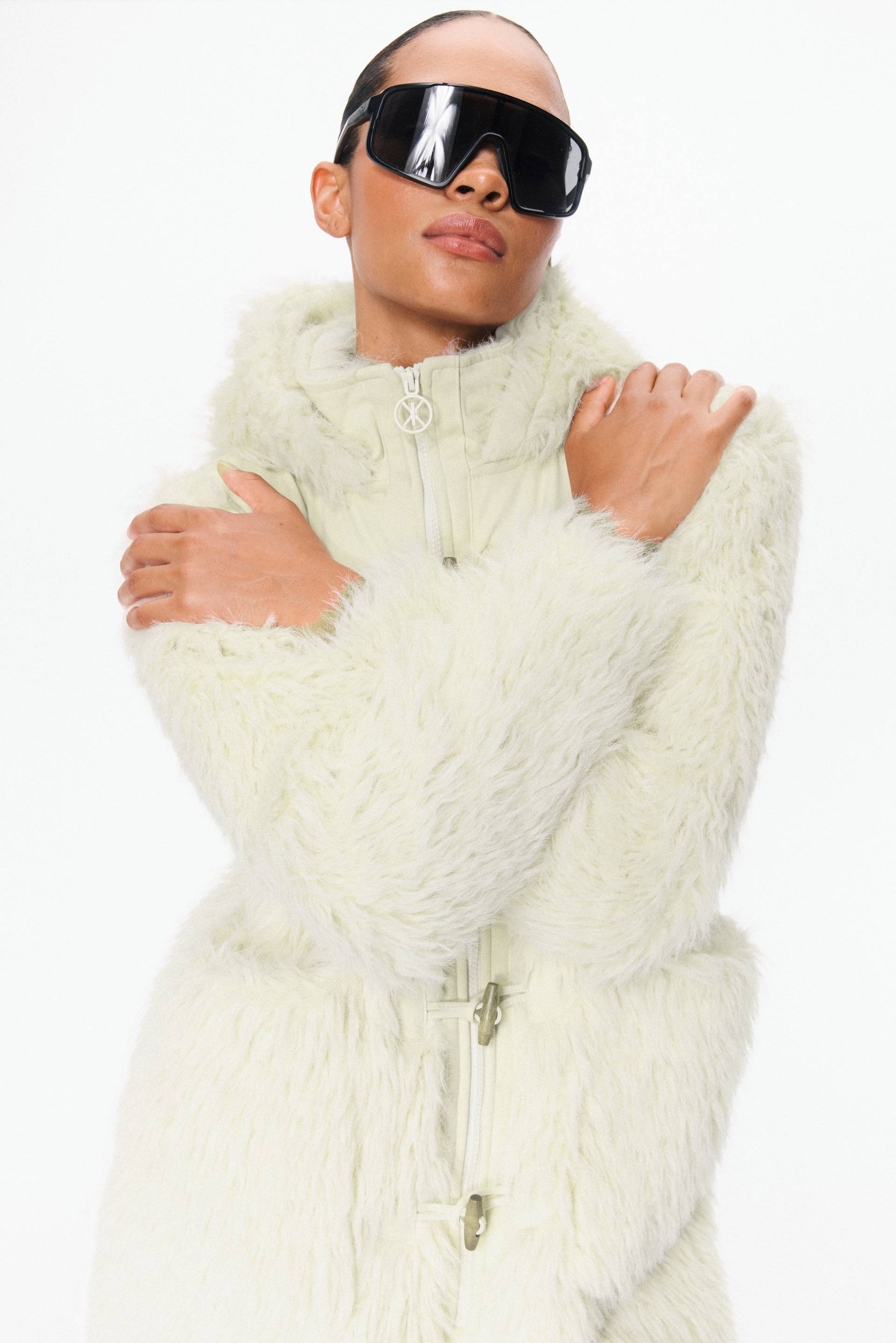 Onepiece Vanilla Fur Jumpsuit Off White - 13
