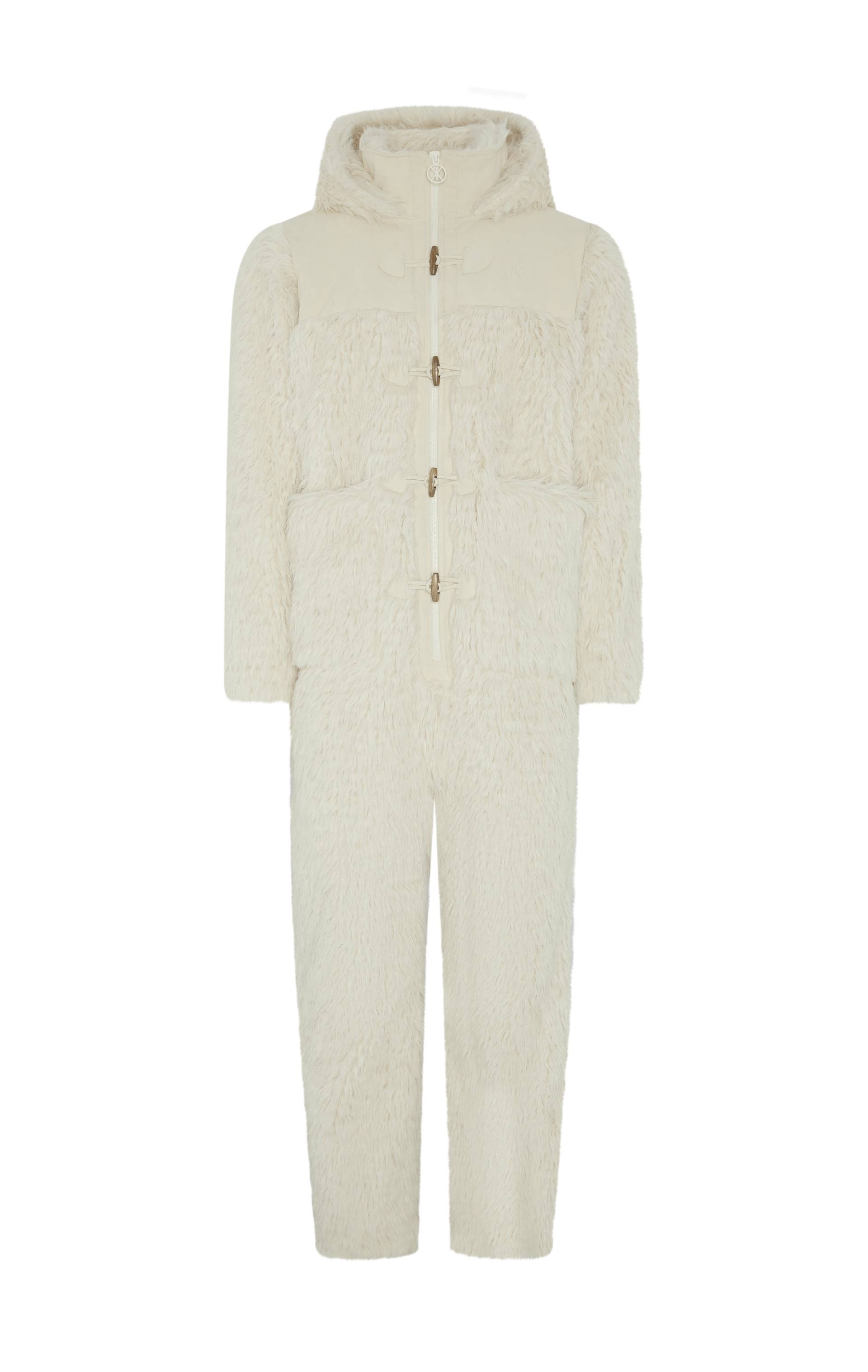 Onepiece Vanilla Fur Jumpsuit Off White - 1
