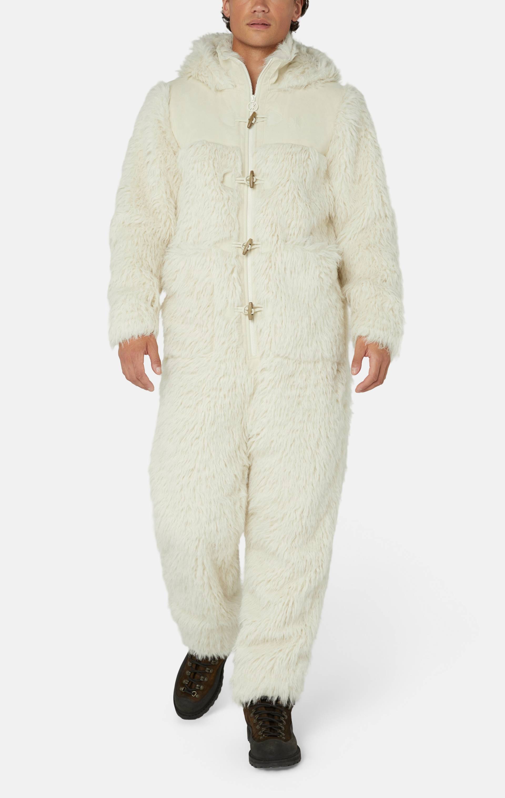Onepiece Vanilla Fur Jumpsuit Off White - 2