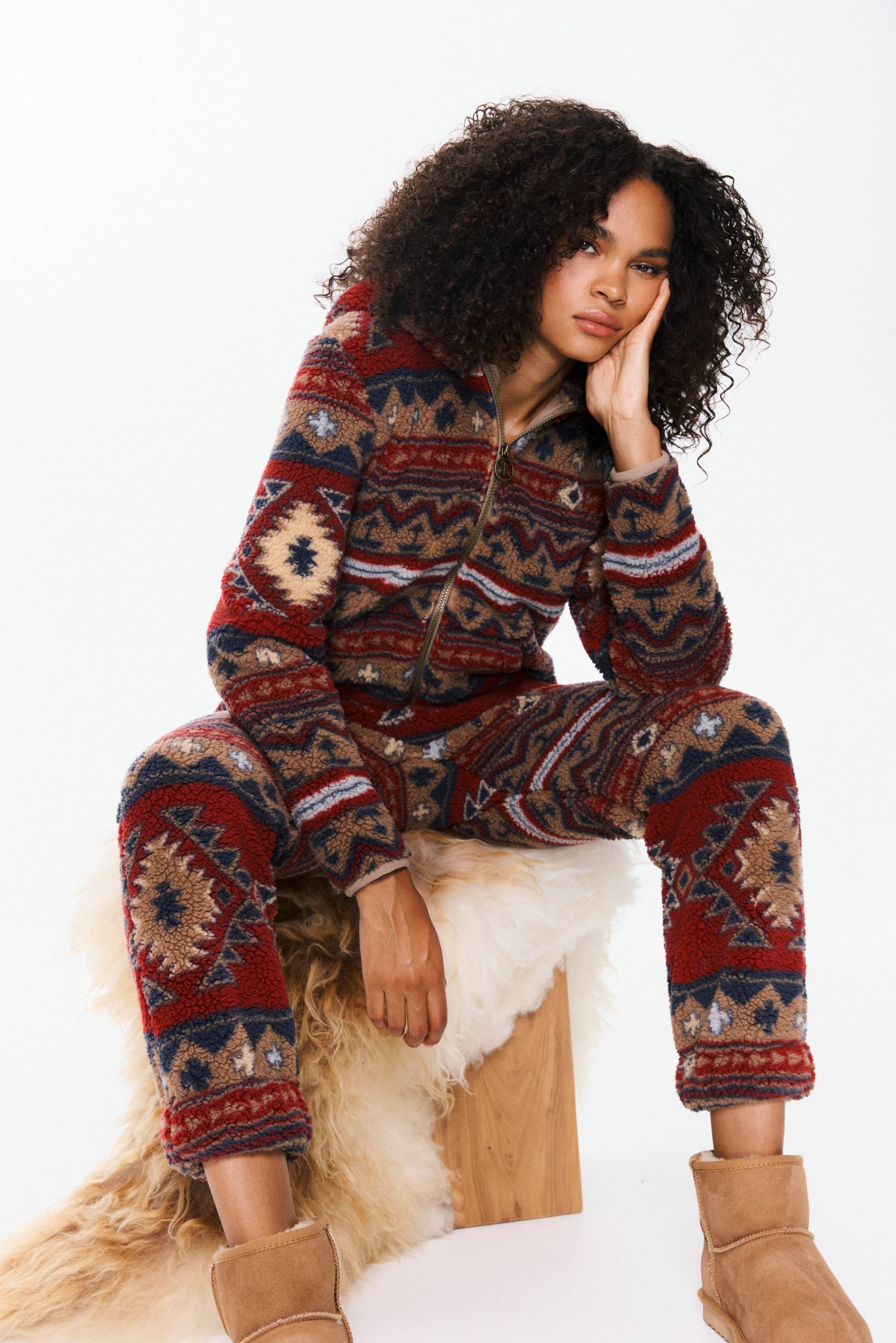 Onepiece Earthy Fleece Jumpsuit Multi - 9