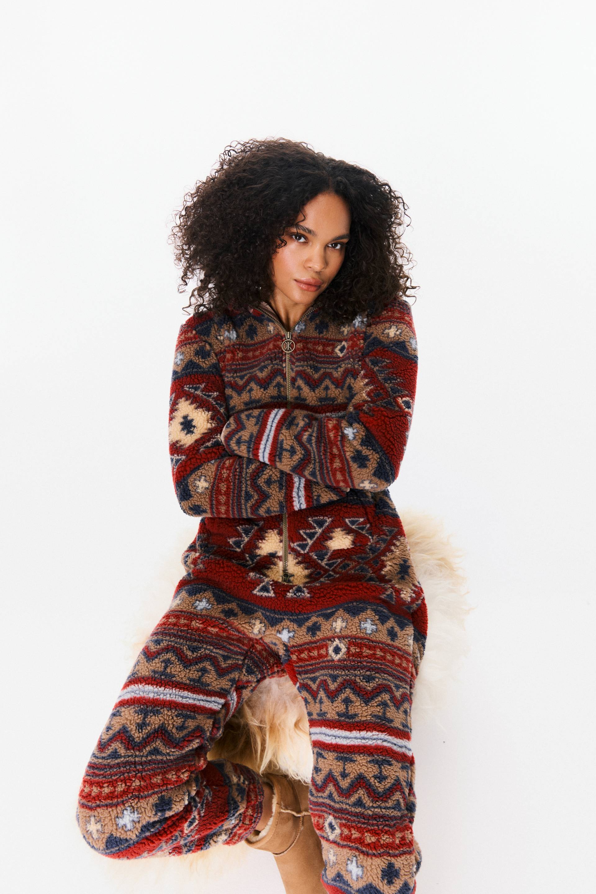 Onepiece Earthy Fleece Jumpsuit Multi - 11