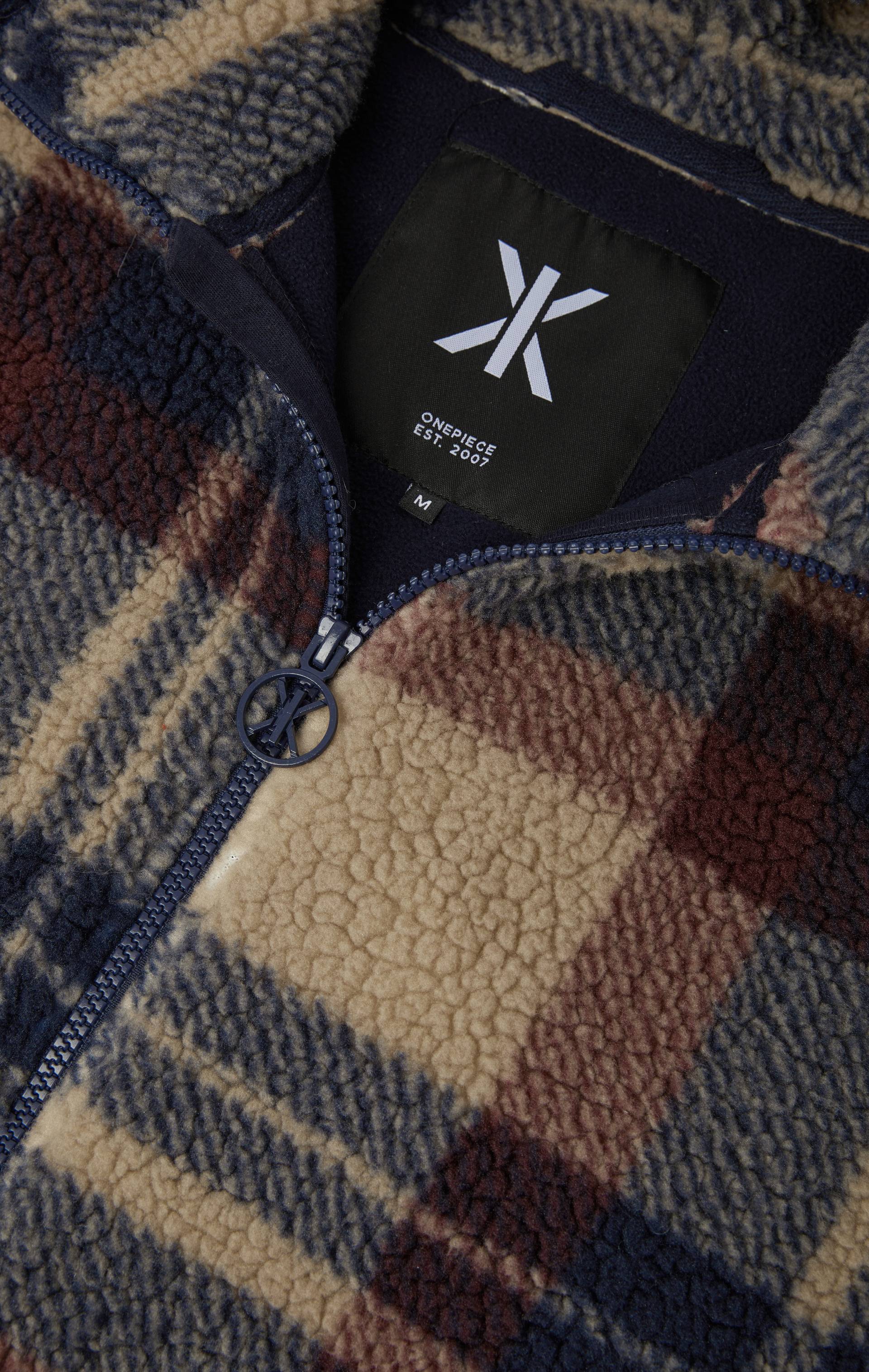 Onepiece Earthy Fleece Jumpsuit Brown Check - 6