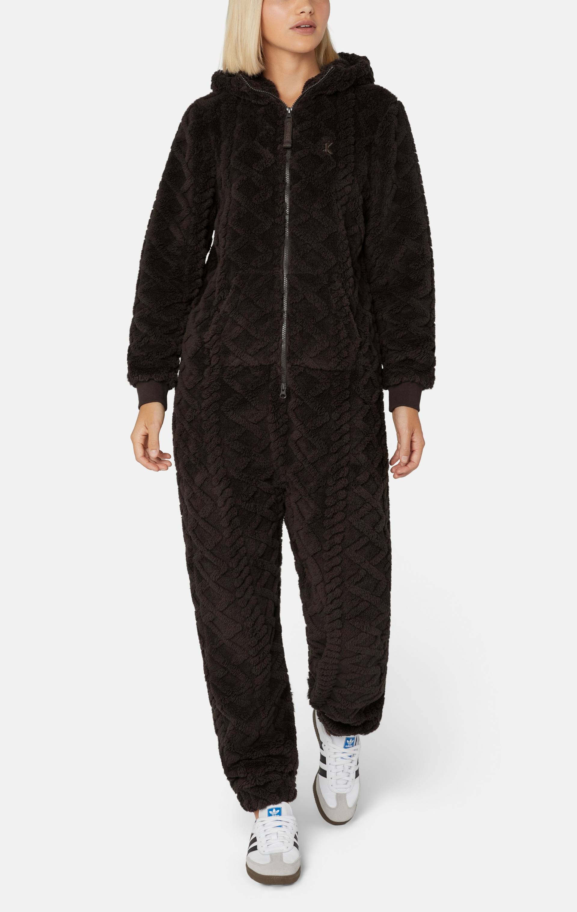 Onepiece Puppy Cable Jumpsuit Dark Brown - 4