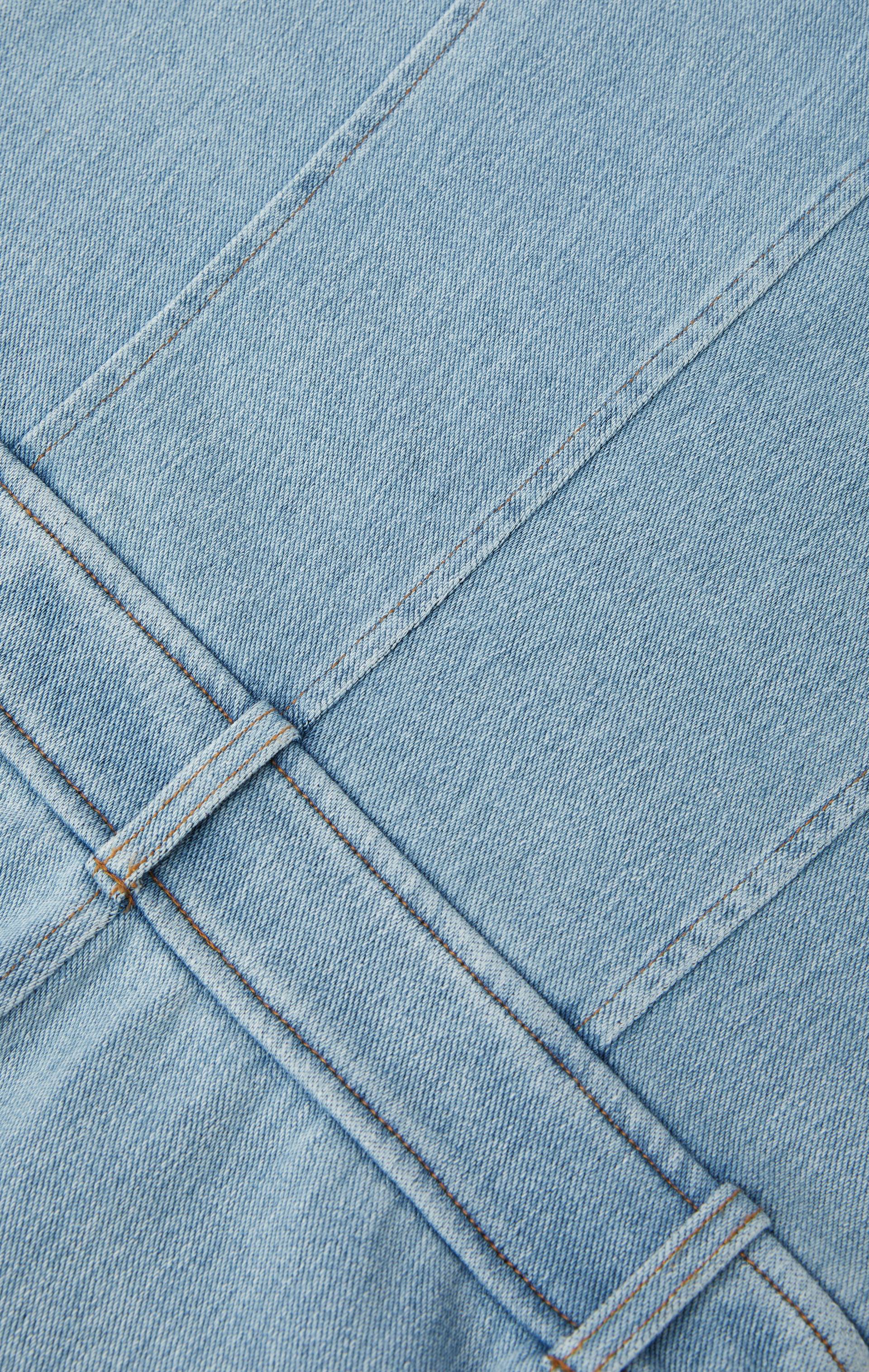 Onepiece Denim Fit And Flared Jumpsuit Light Blue - 6