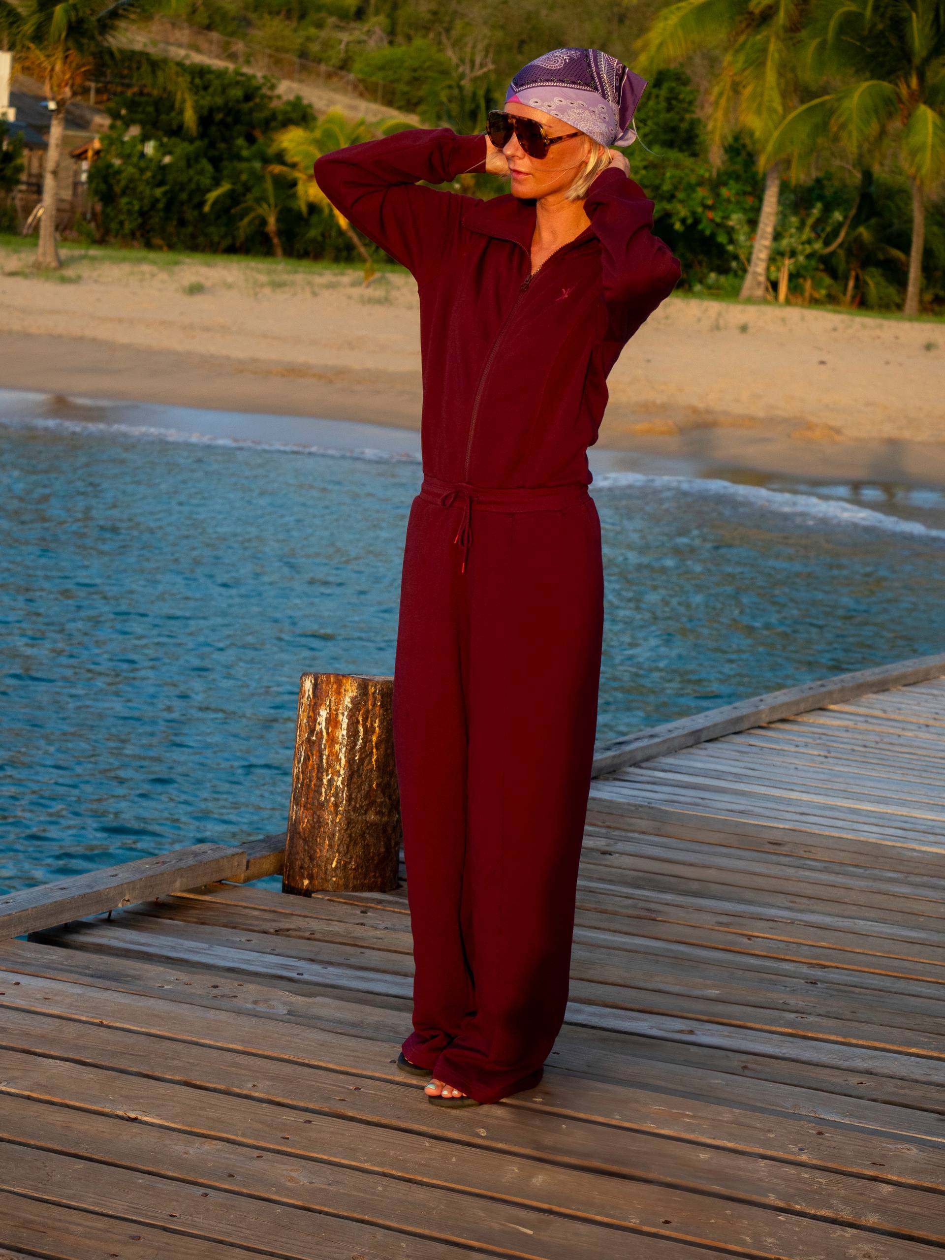 Onepiece Sporty Basic Female Jumpsuit Red - 4