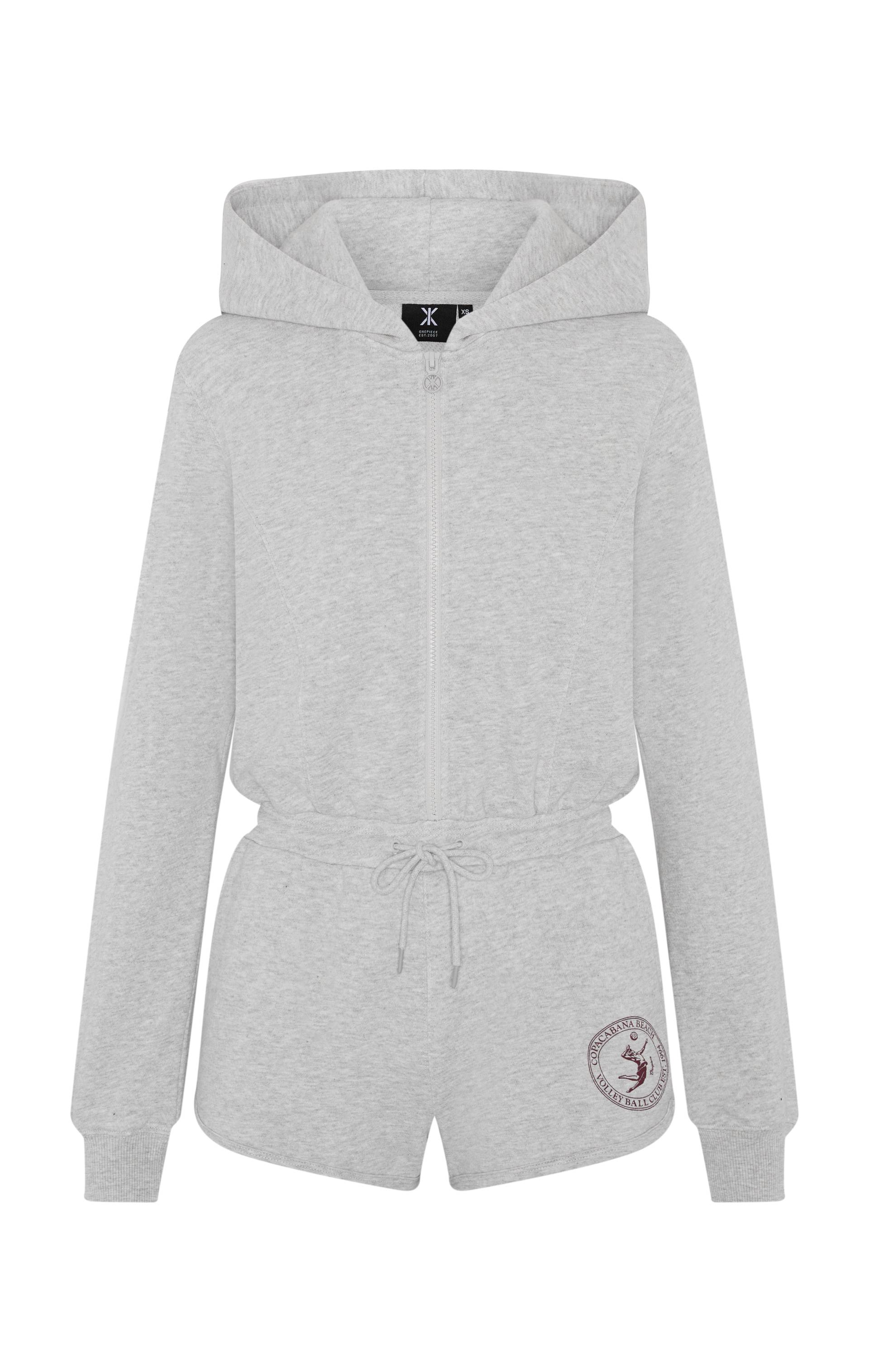 Onepiece Sporty Basic Short Female Jumpsuit Grey Melange - 1