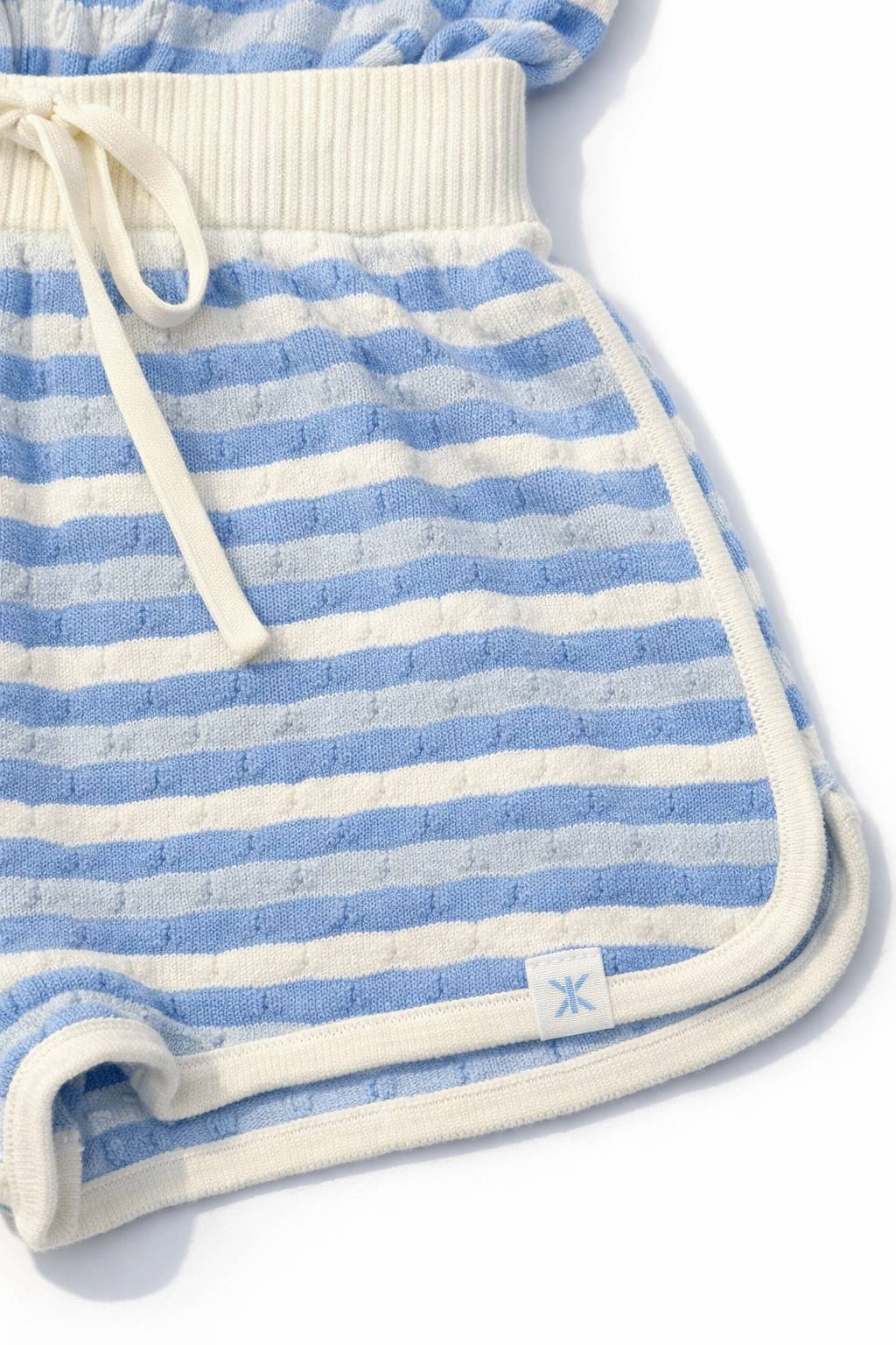 Onepiece Riviera Piquet Short Knitted Jumpsuit Blue - 1