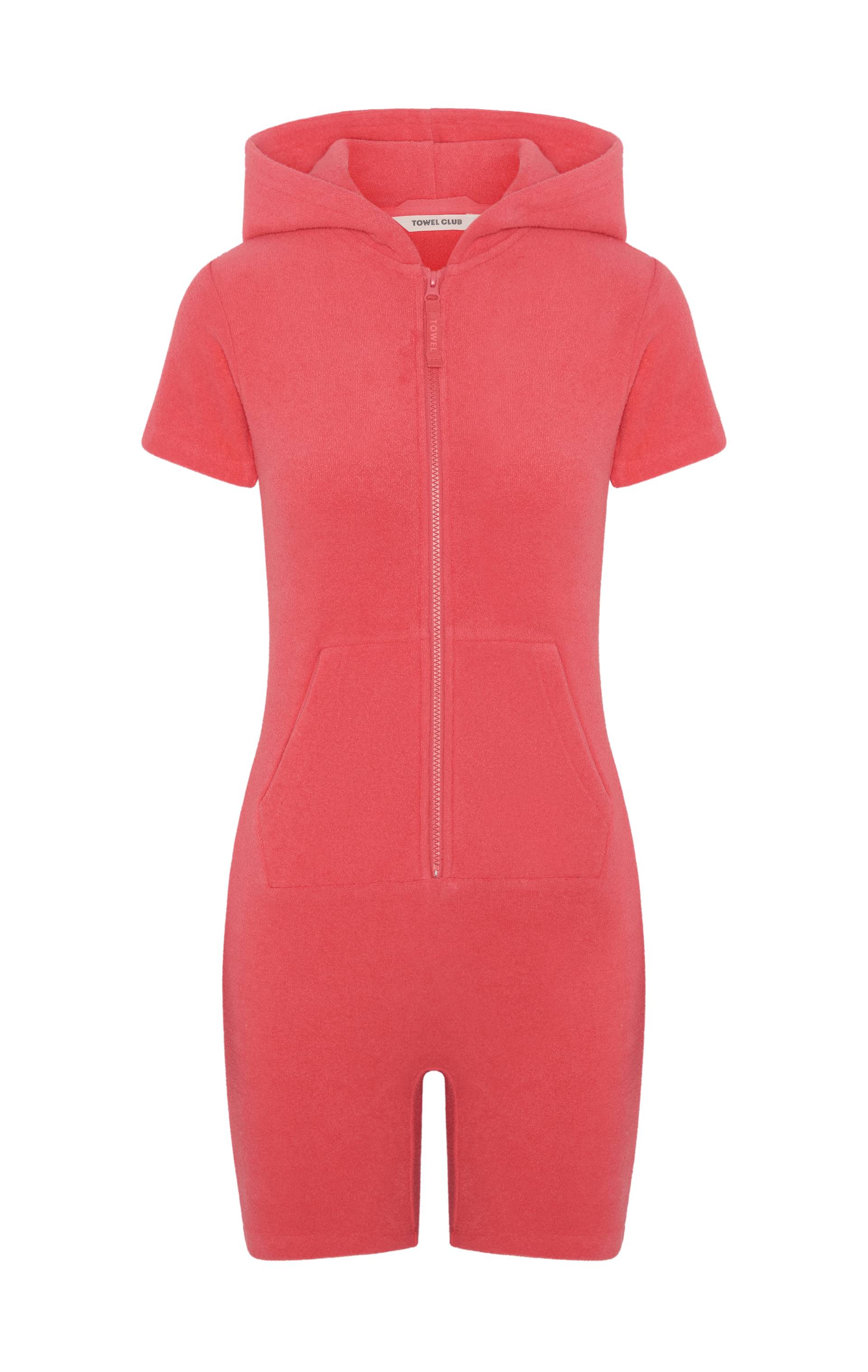 Towel Club Towel Club Short Fitted Jumpsuit Red - 1