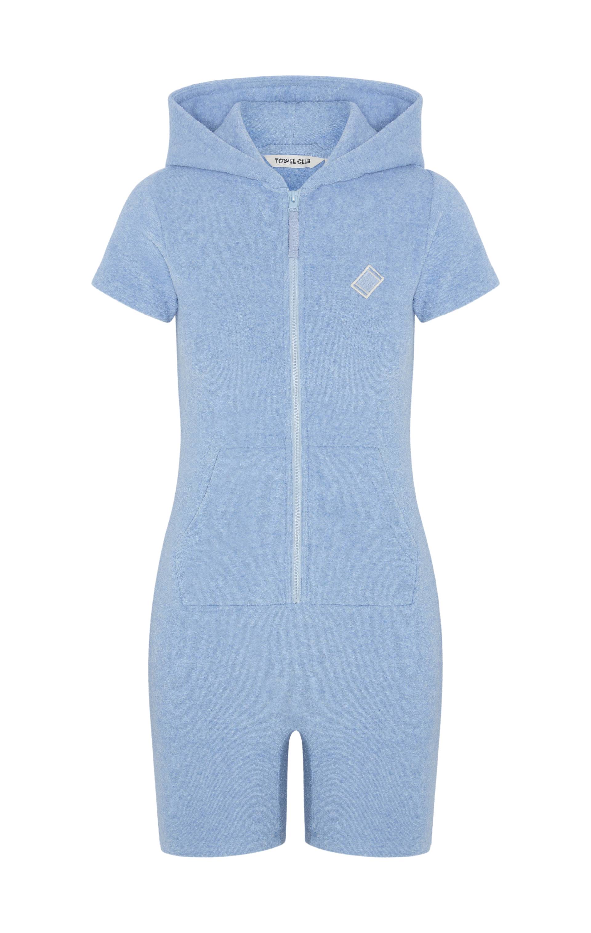Towel Club Towel Club Short Fitted Jumpsuit Light Blue Melange - 1