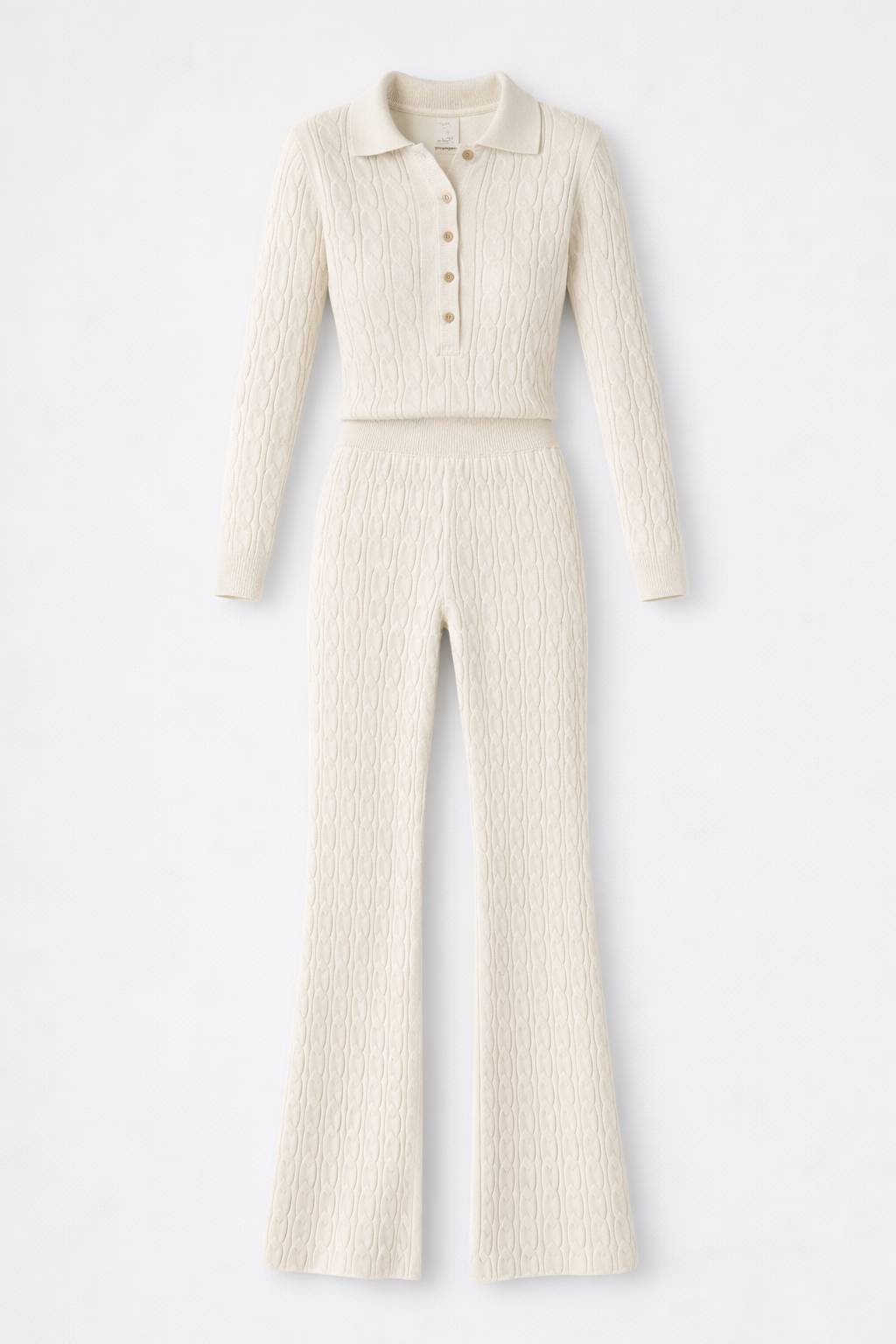 Onepiece Summer Cable Flared Jumpsuit Cream - 1