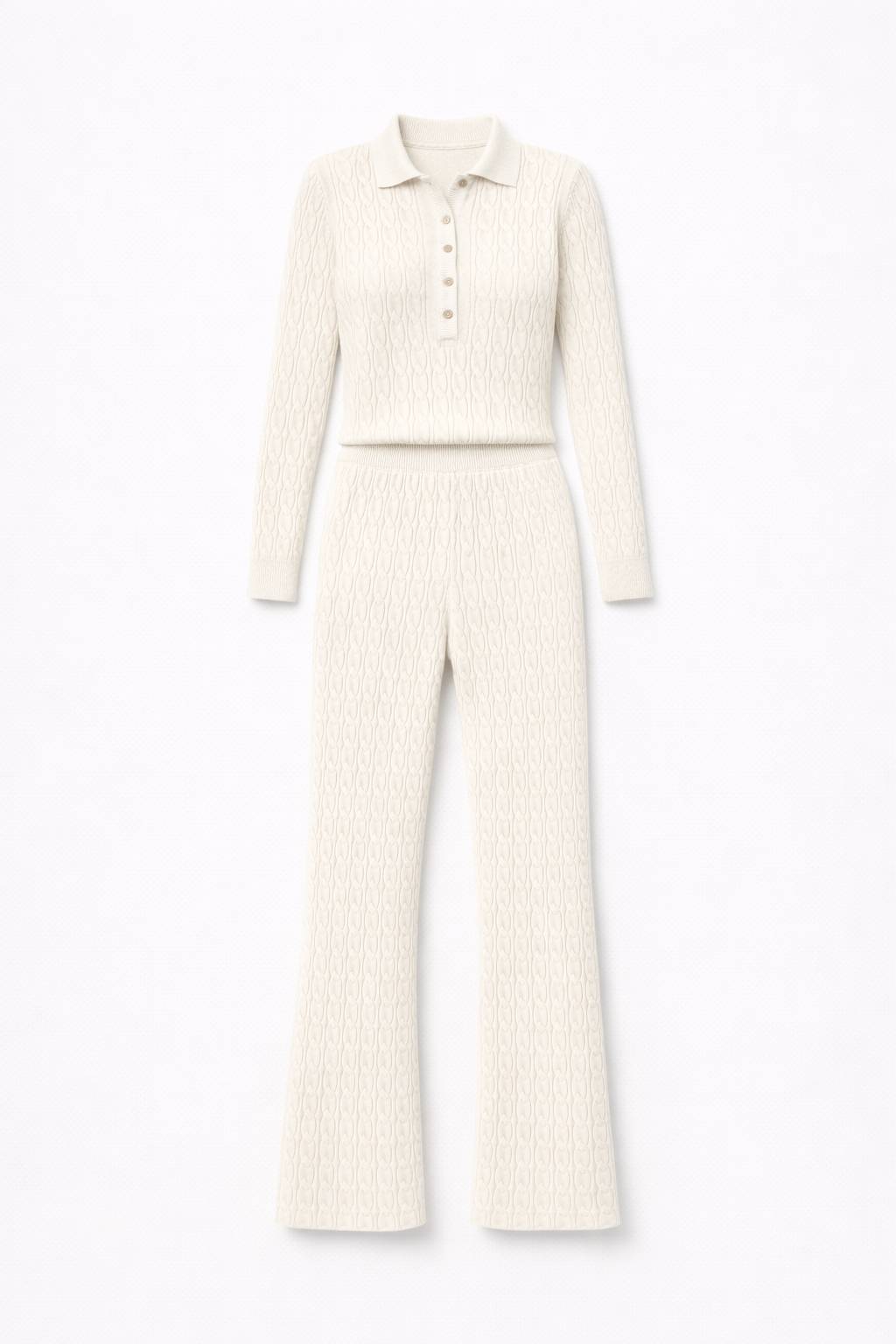 Onepiece Summer Cable Flared Jumpsuit Cream - 1