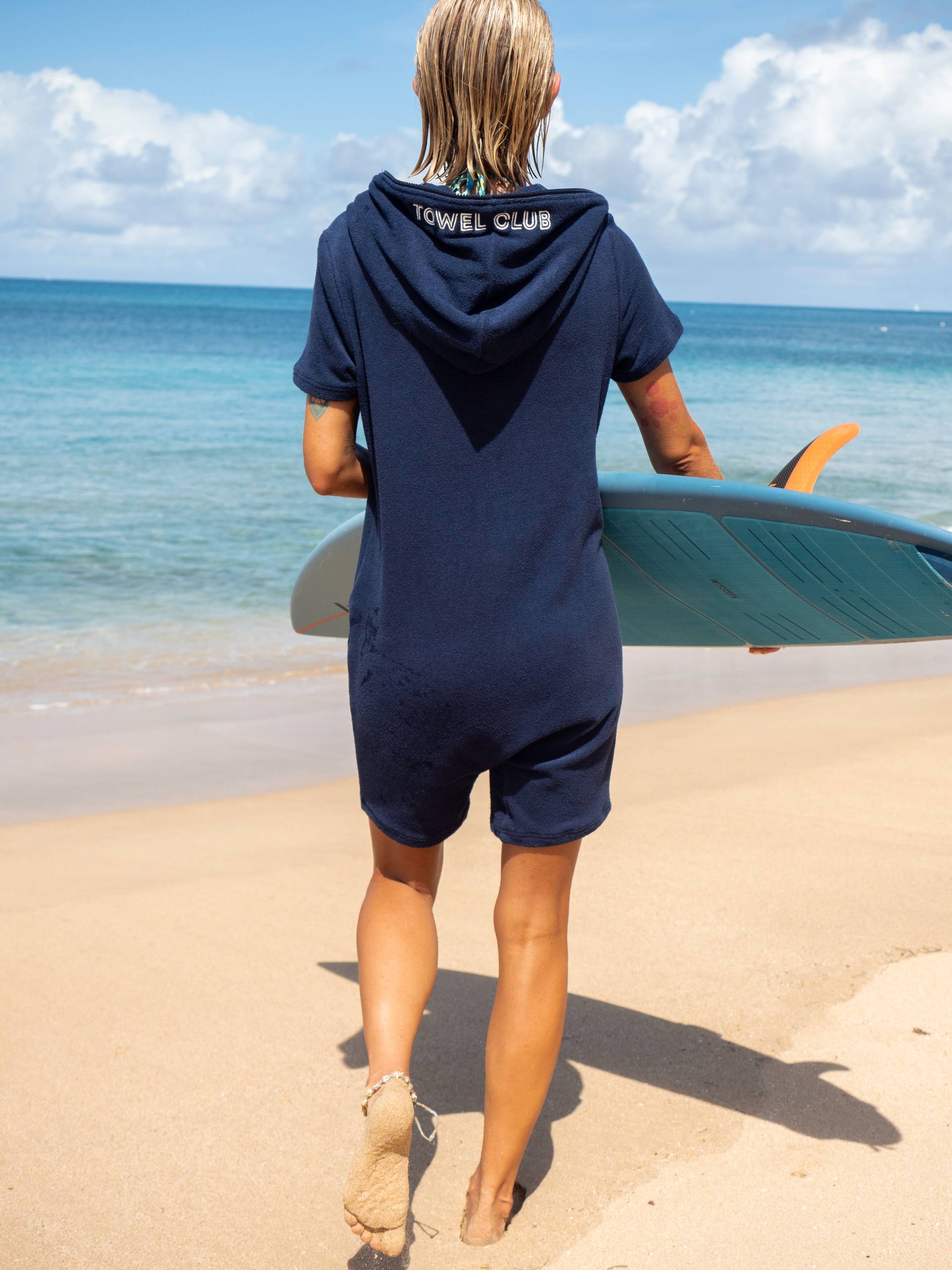 Towel Club Towel Club Shortsleeve Jumpsuit Navy - 5