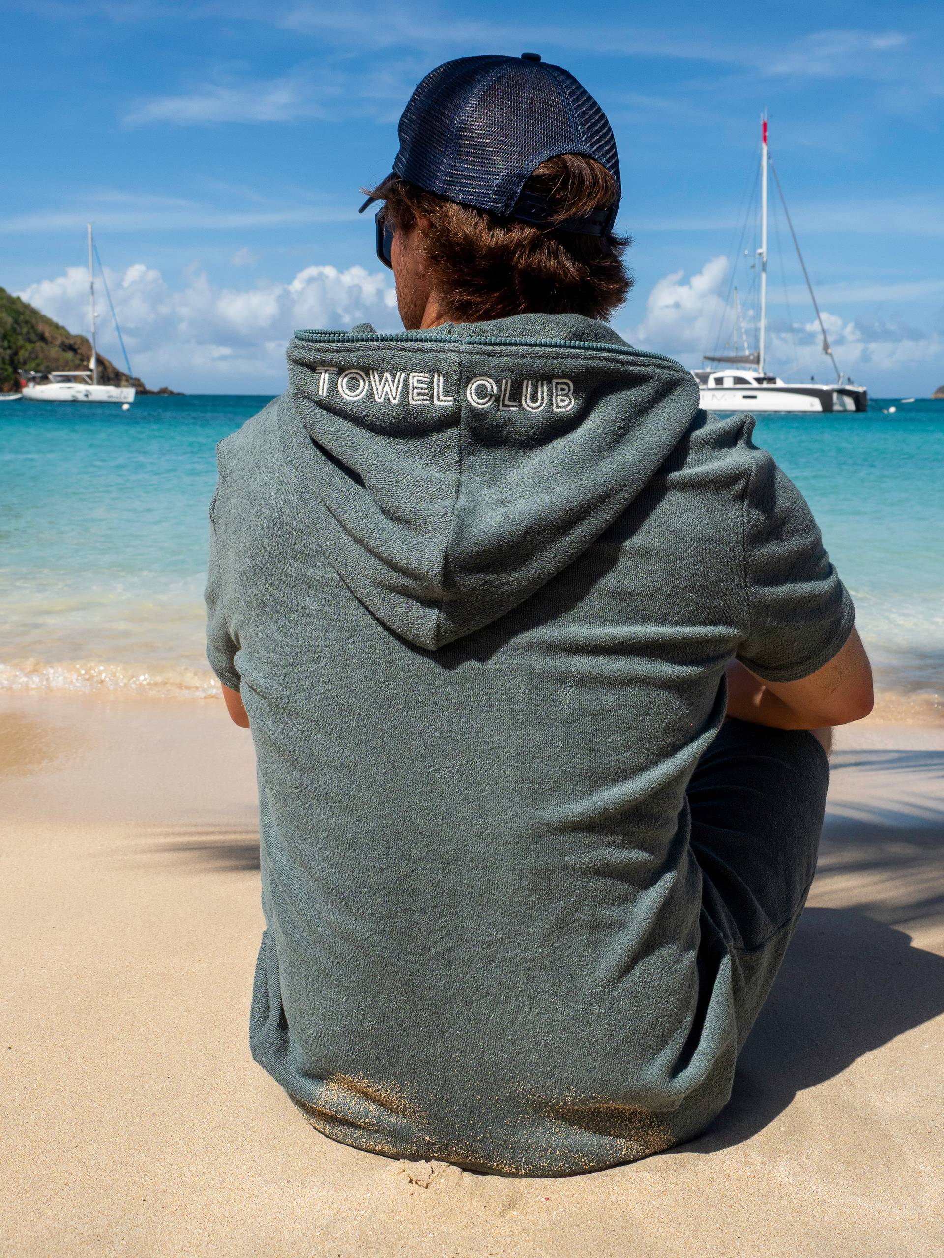 Towel Club Towel Club Shortsleeve Jumpsuit Dusty Green - 3