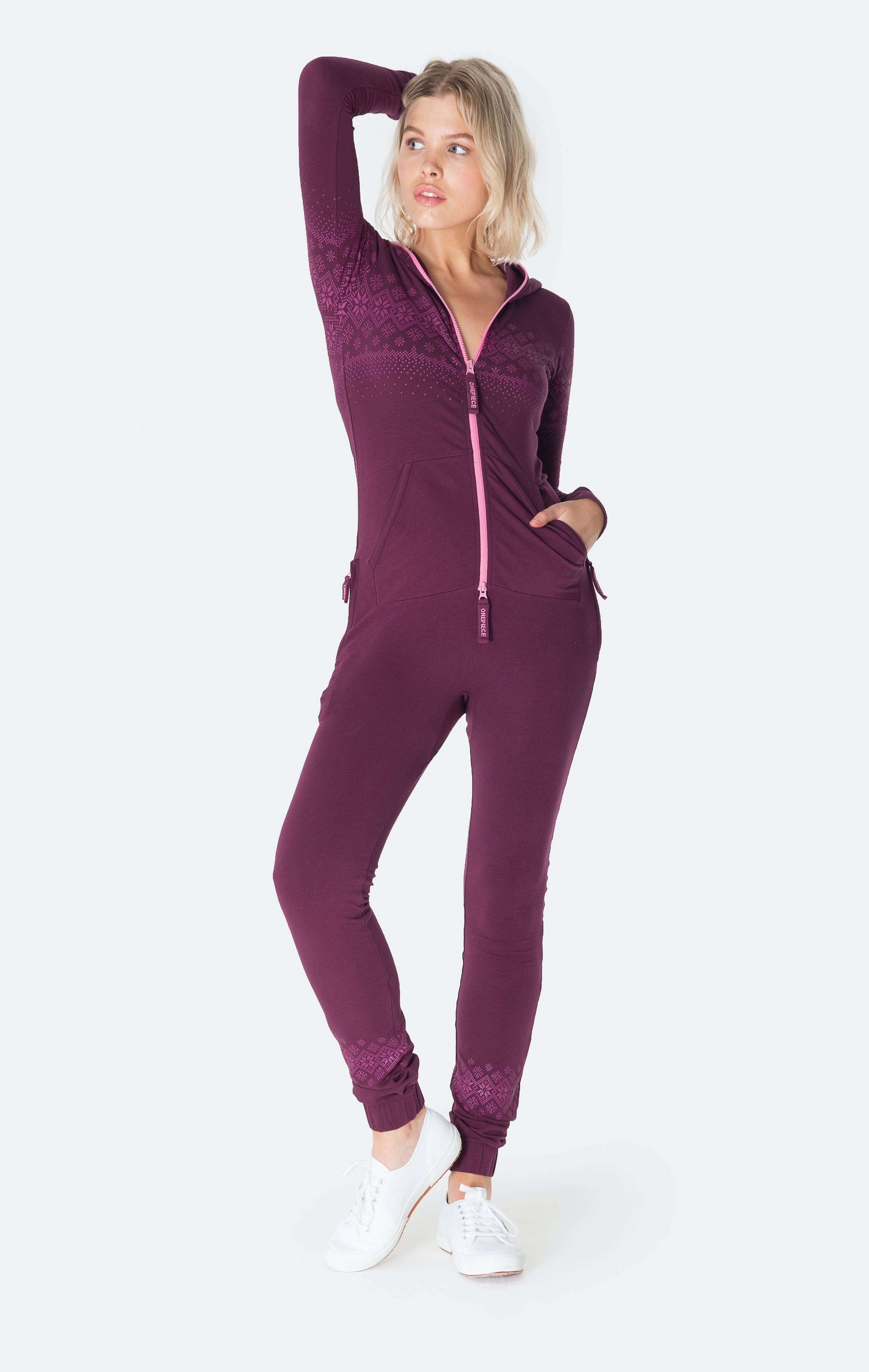 Onepiece North Fitted Jumpsuit Burgundy - 7