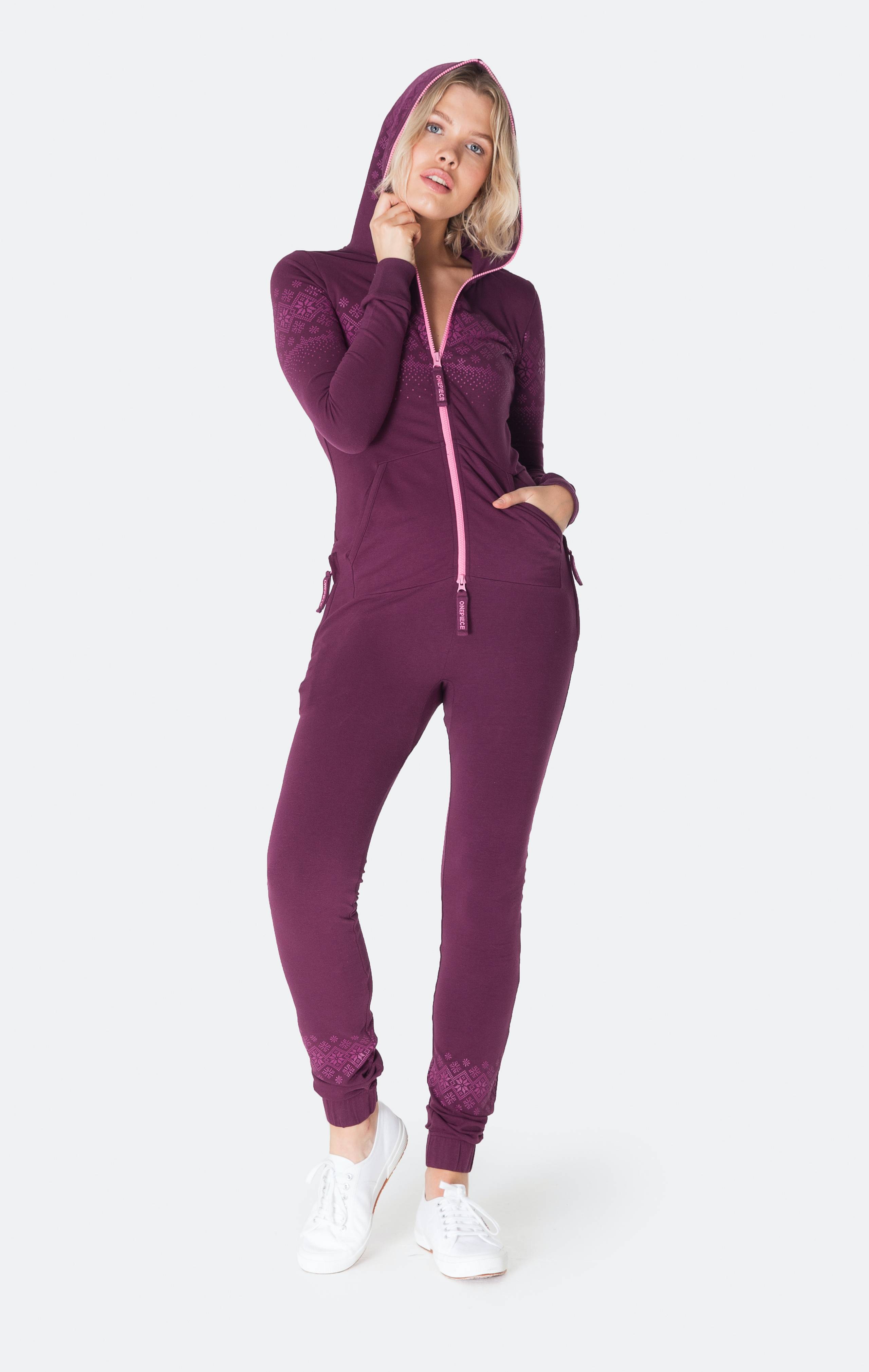 Onepiece North Fitted Jumpsuit Burgundy - 9