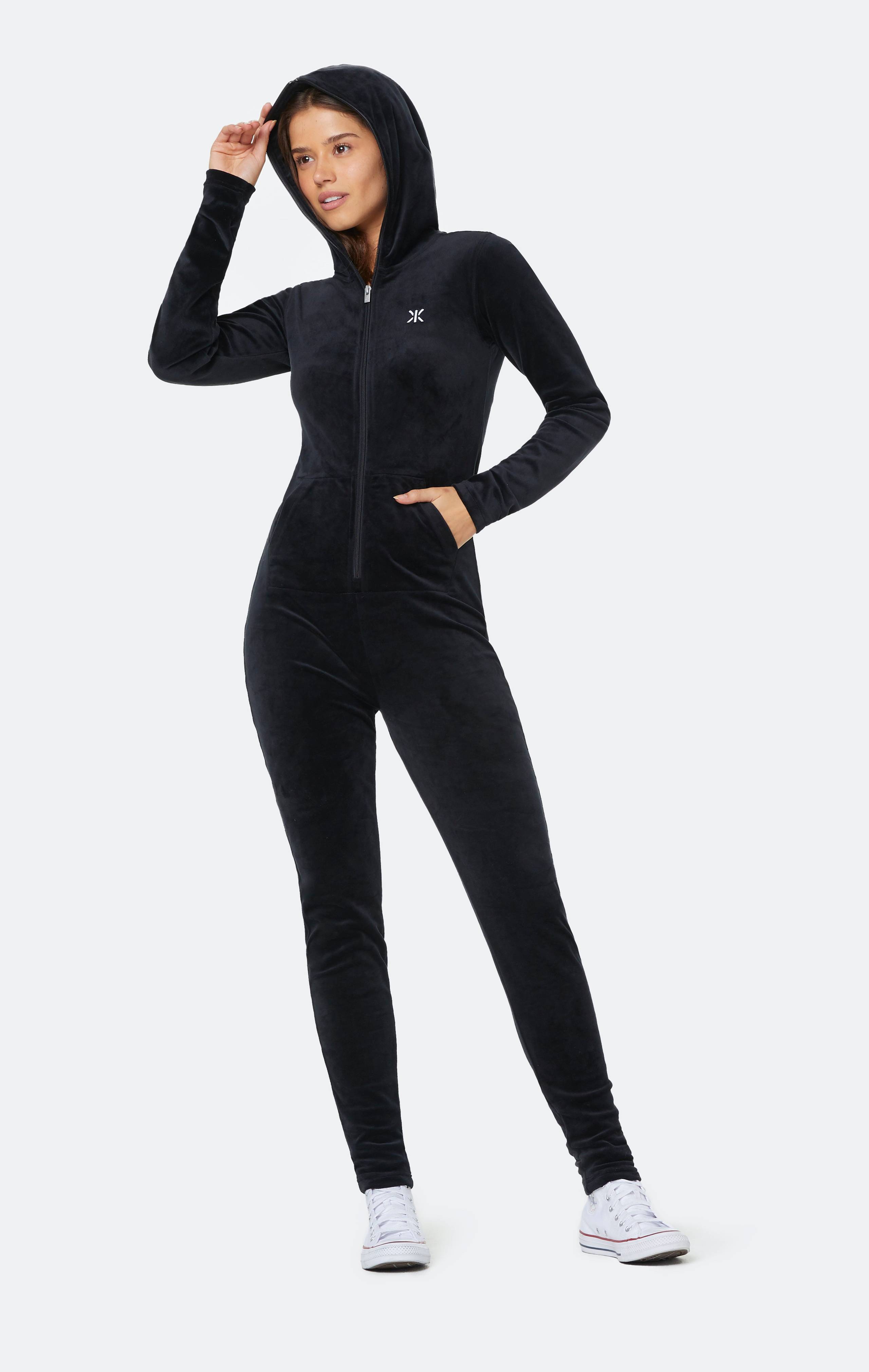 Onepiece Original Velvet Slim Jumpsuit Black - 4