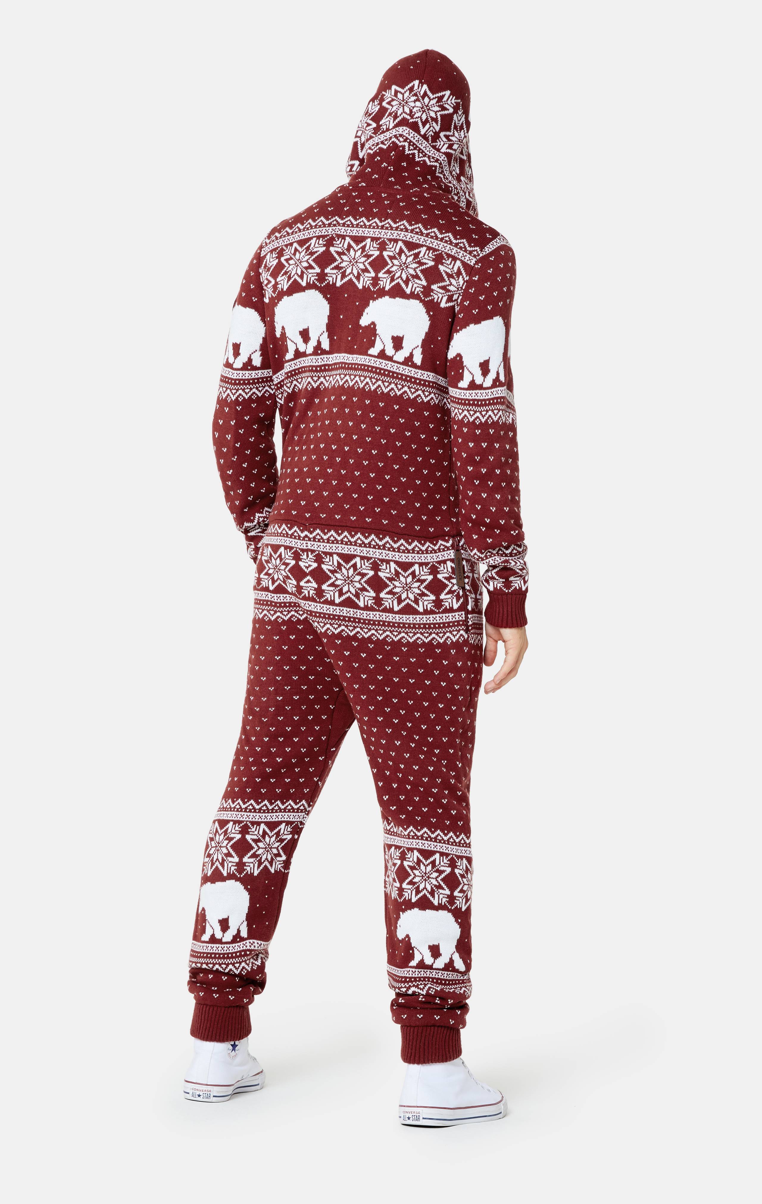 Onepiece Polar Bears Are Coming Jumpsuit Dark Red - 5